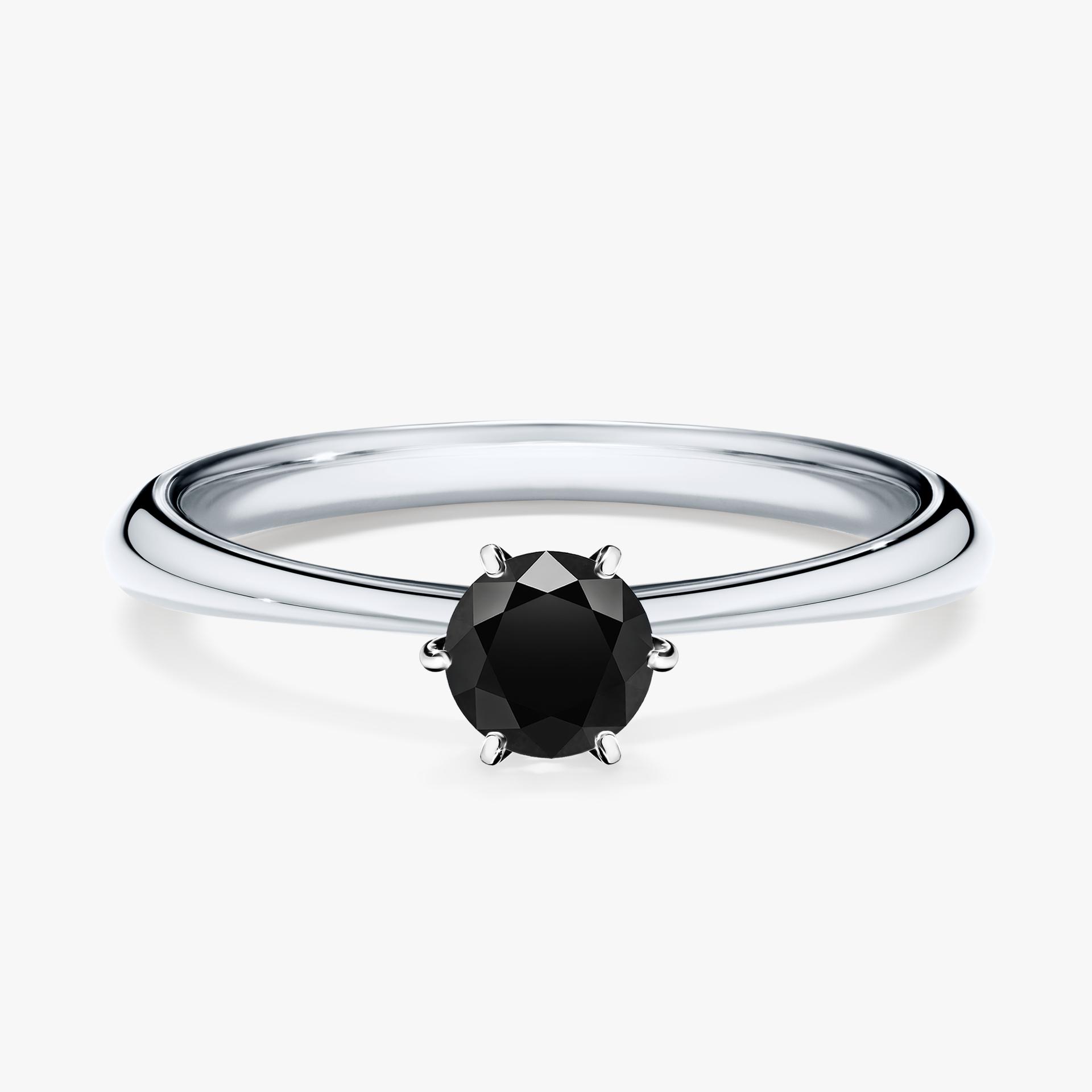 Pierscionek zareczynowy z diamentem czarnym 030 CT z bialego zlota my love 01