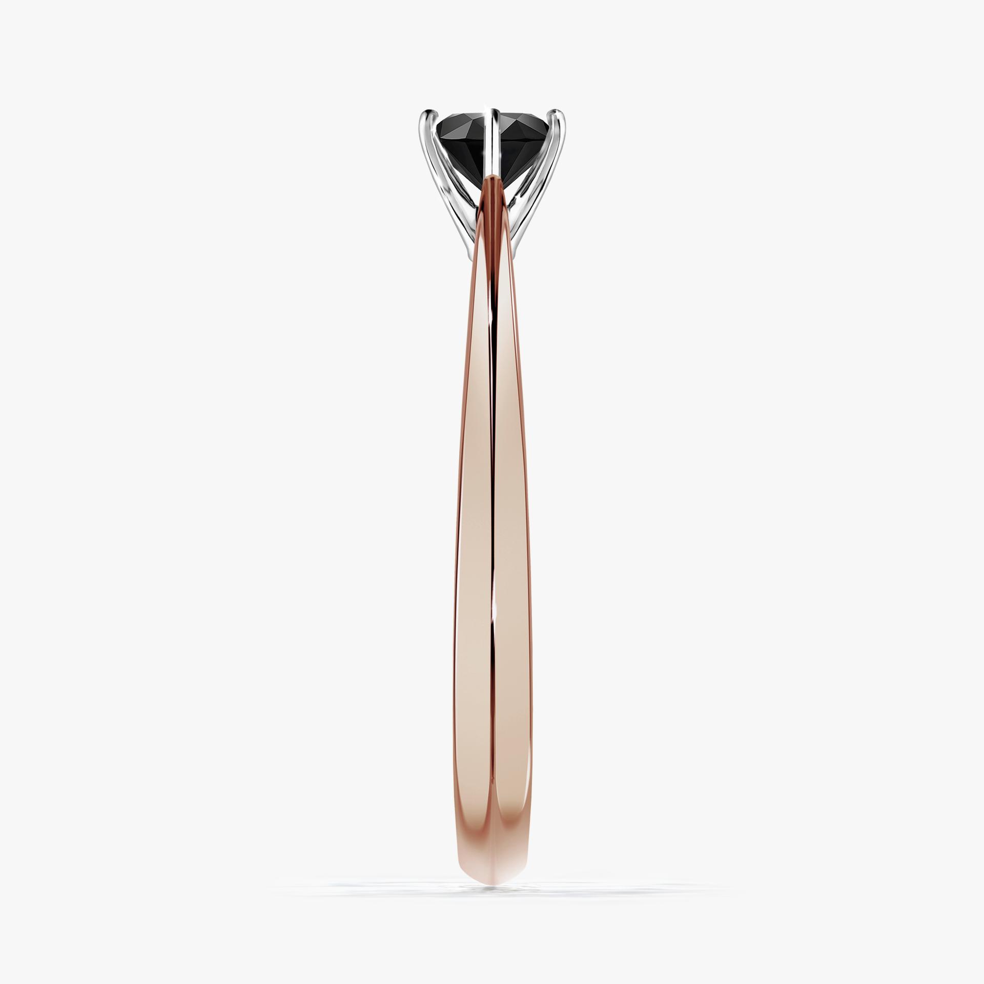 Pierscionek zareczynowy z diamentem czarnym 030 CT z rozowego zlota my love 03