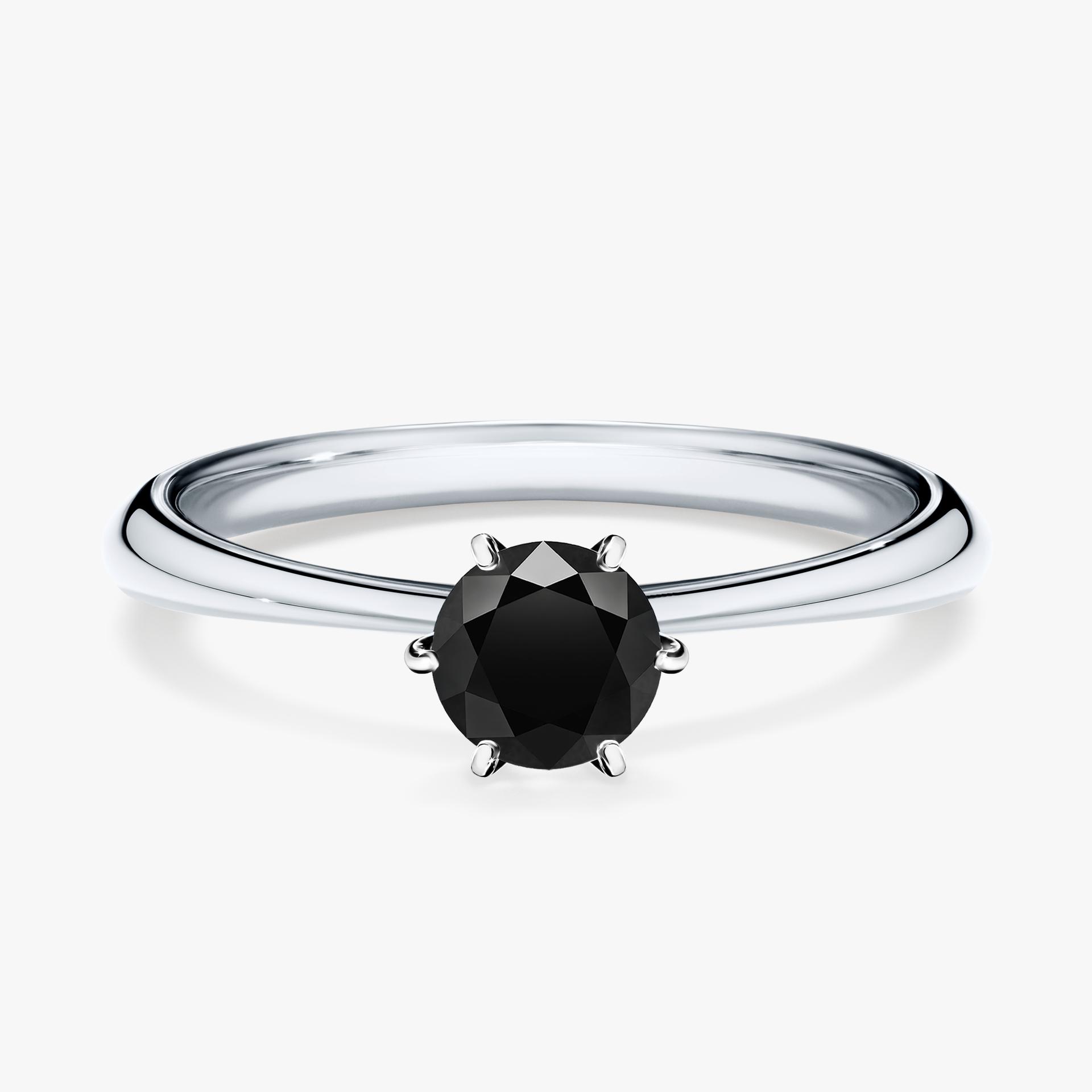 Pierscionek zareczynowy z diamentem czarnym 050 CT z bialego zlota my love 01