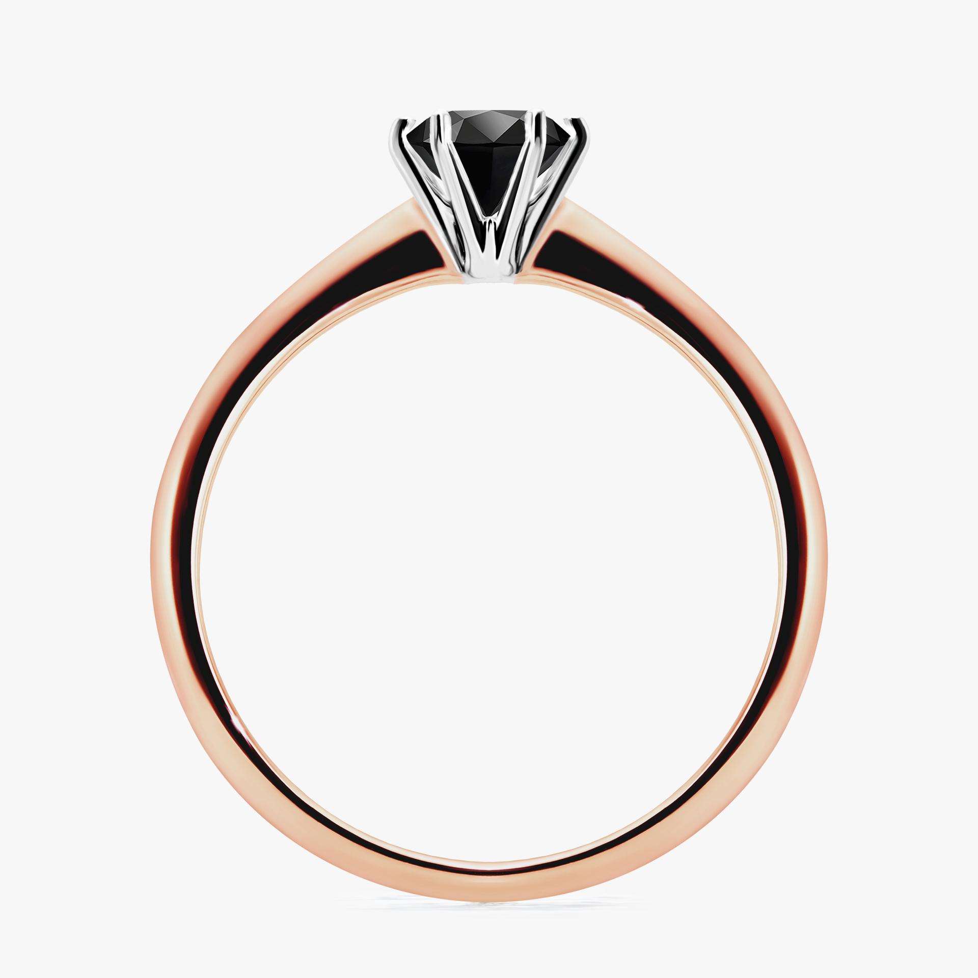 Pierscionek zareczynowy z diamentem czarnym 050 CT z rozowego zlota my love 02