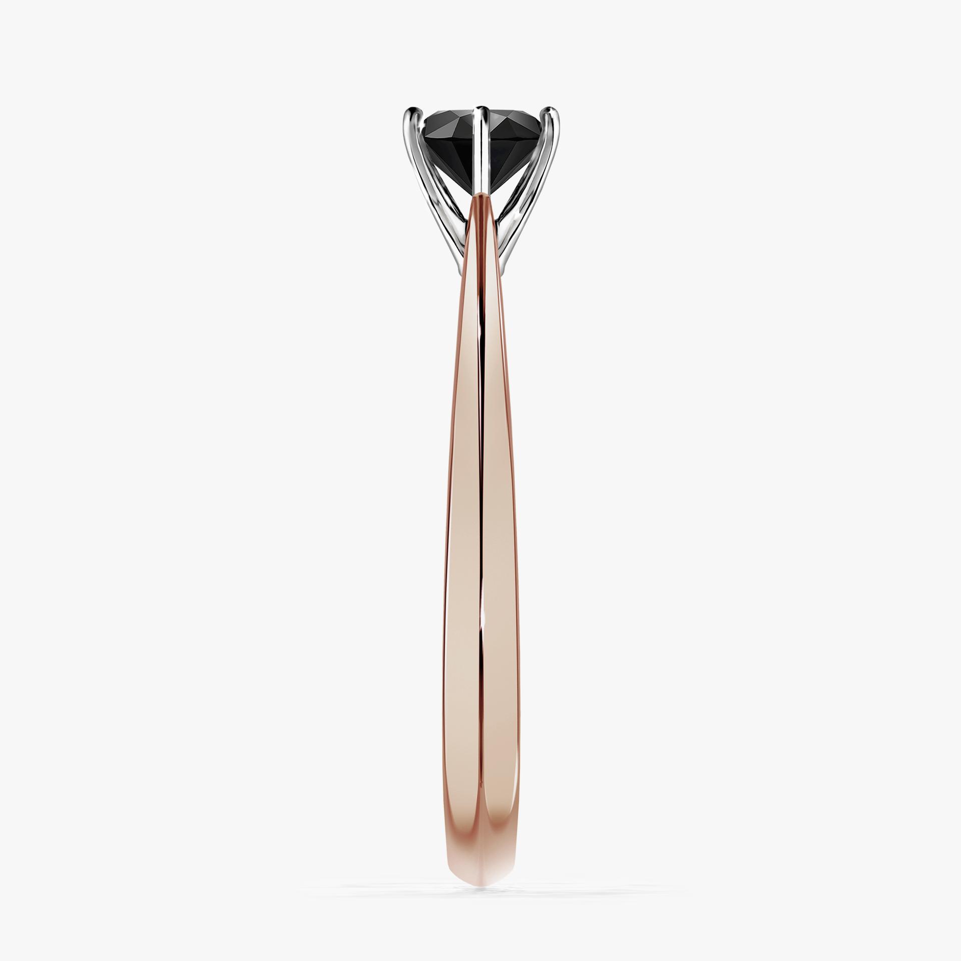 Pierscionek zareczynowy z diamentem czarnym 050 CT z rozowego zlota my love 03