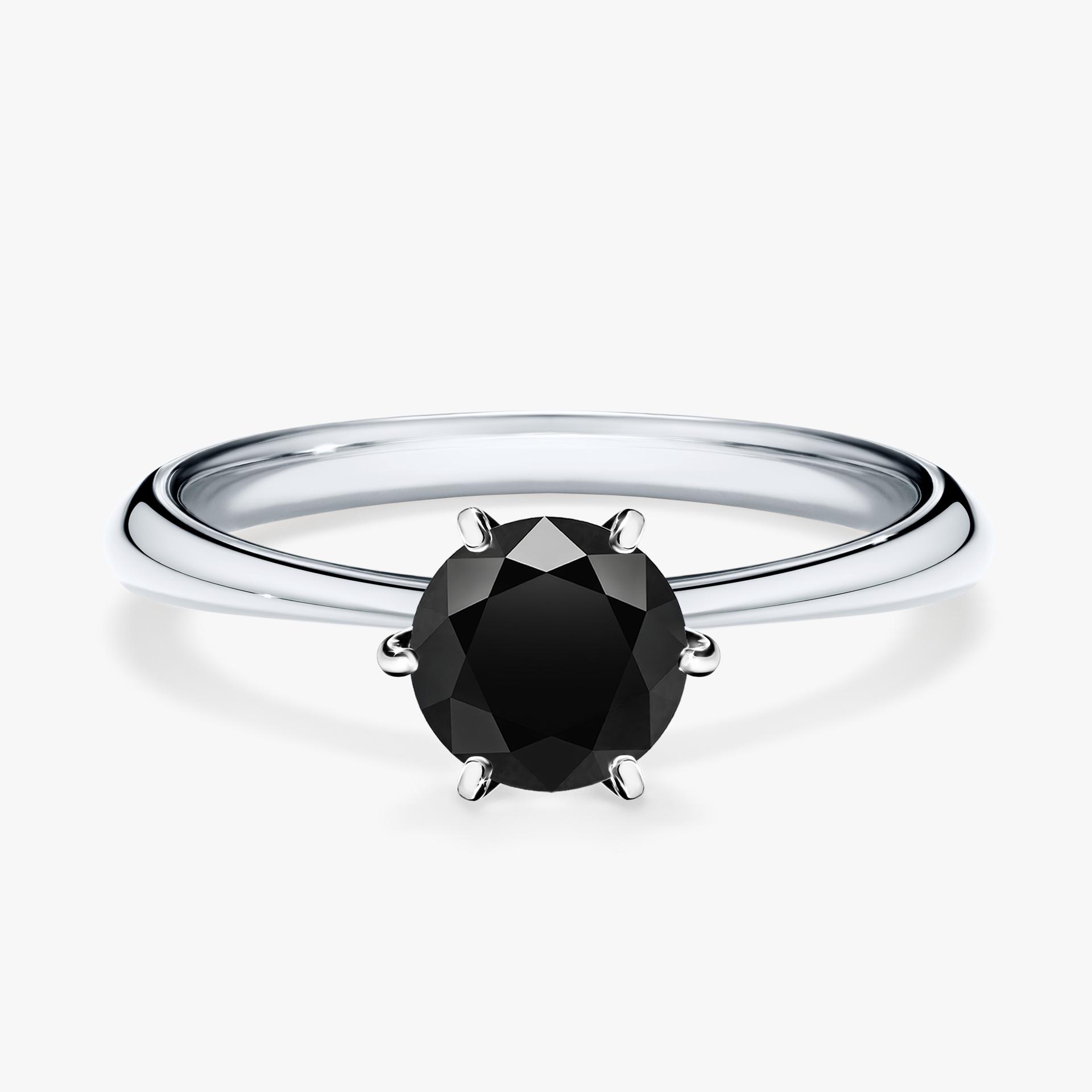 Pierscionek zareczynowy z diamentem czarnym 080 CT z bialego zlota my love 01