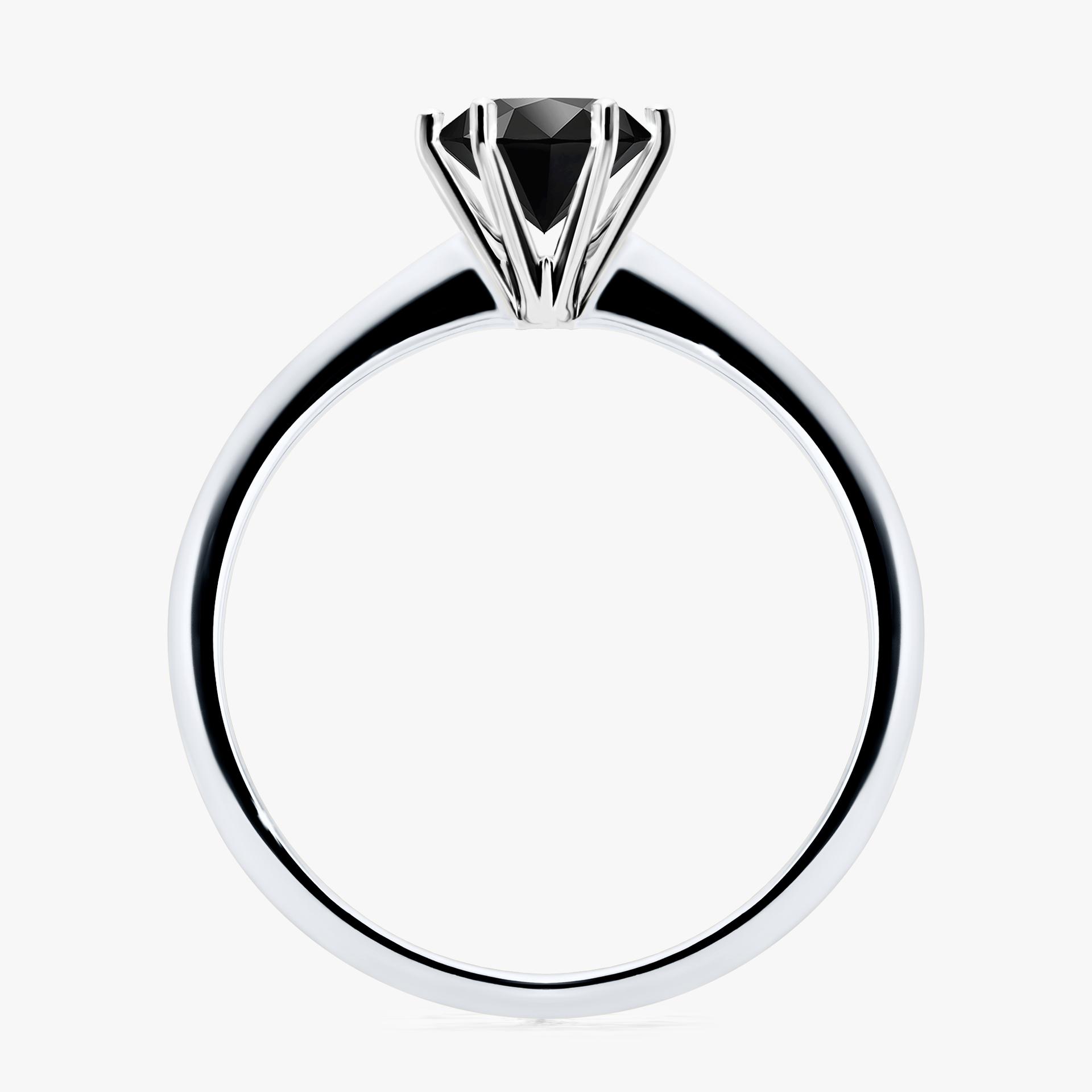 Pierscionek zareczynowy z diamentem czarnym 080 CT z bialego zlota my love 02