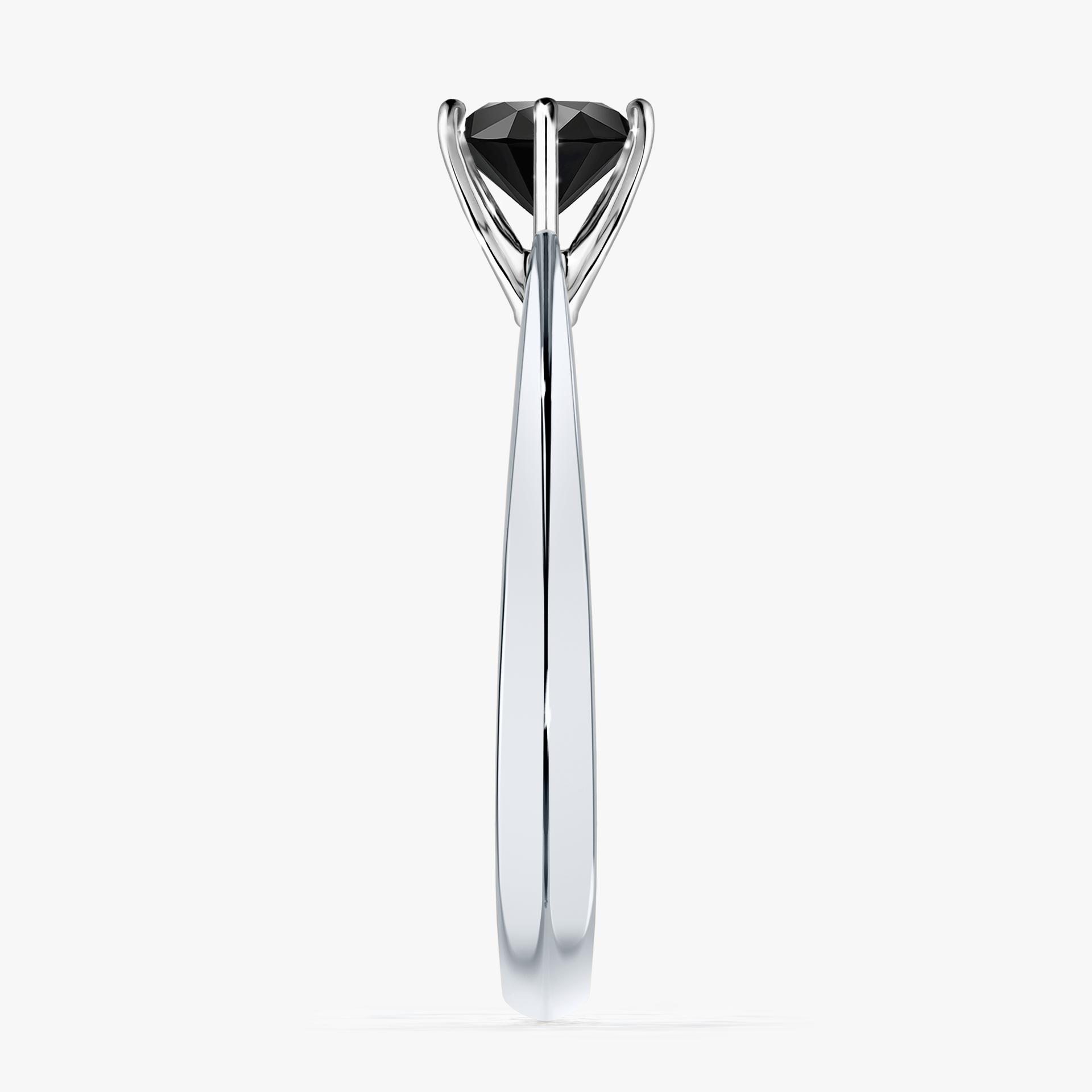 Pierscionek zareczynowy z diamentem czarnym 080 CT z bialego zlota my love 03
