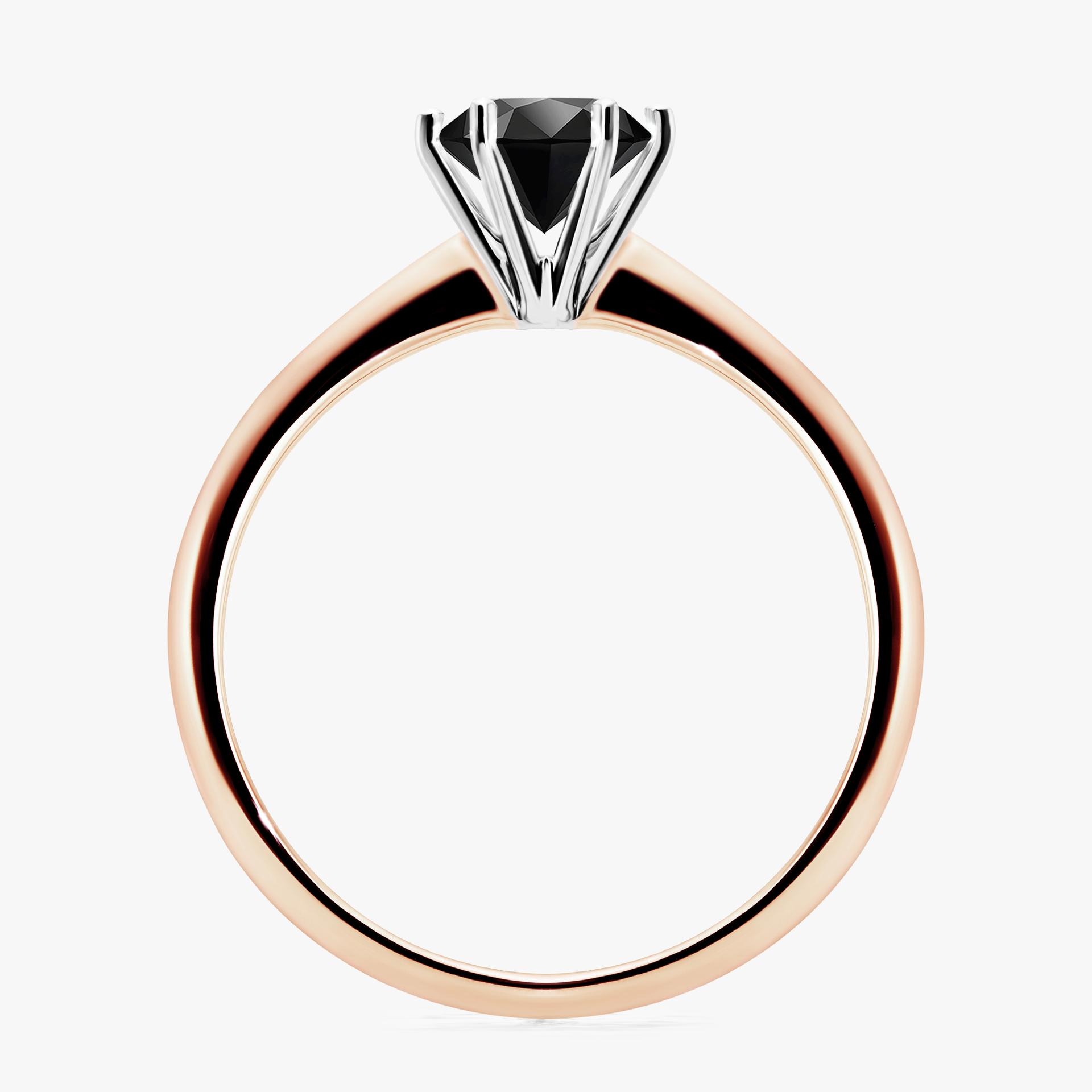 Pierscionek zareczynowy z diamentem czarnym 080 CT z rozowego zlota my love 02