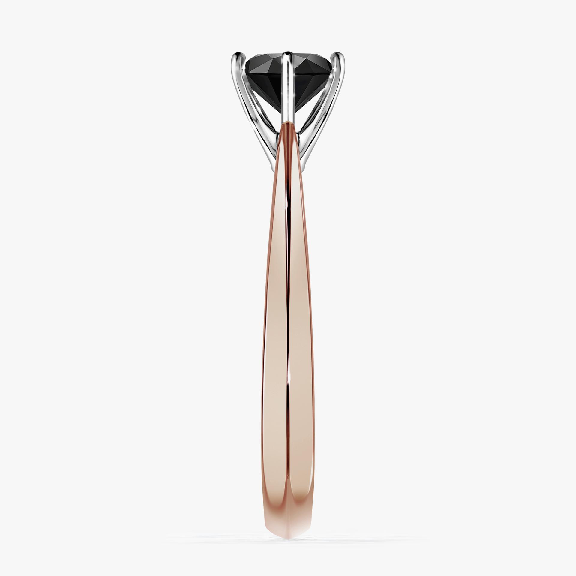 Pierscionek zareczynowy z diamentem czarnym 080 CT z rozowego zlota my love 03