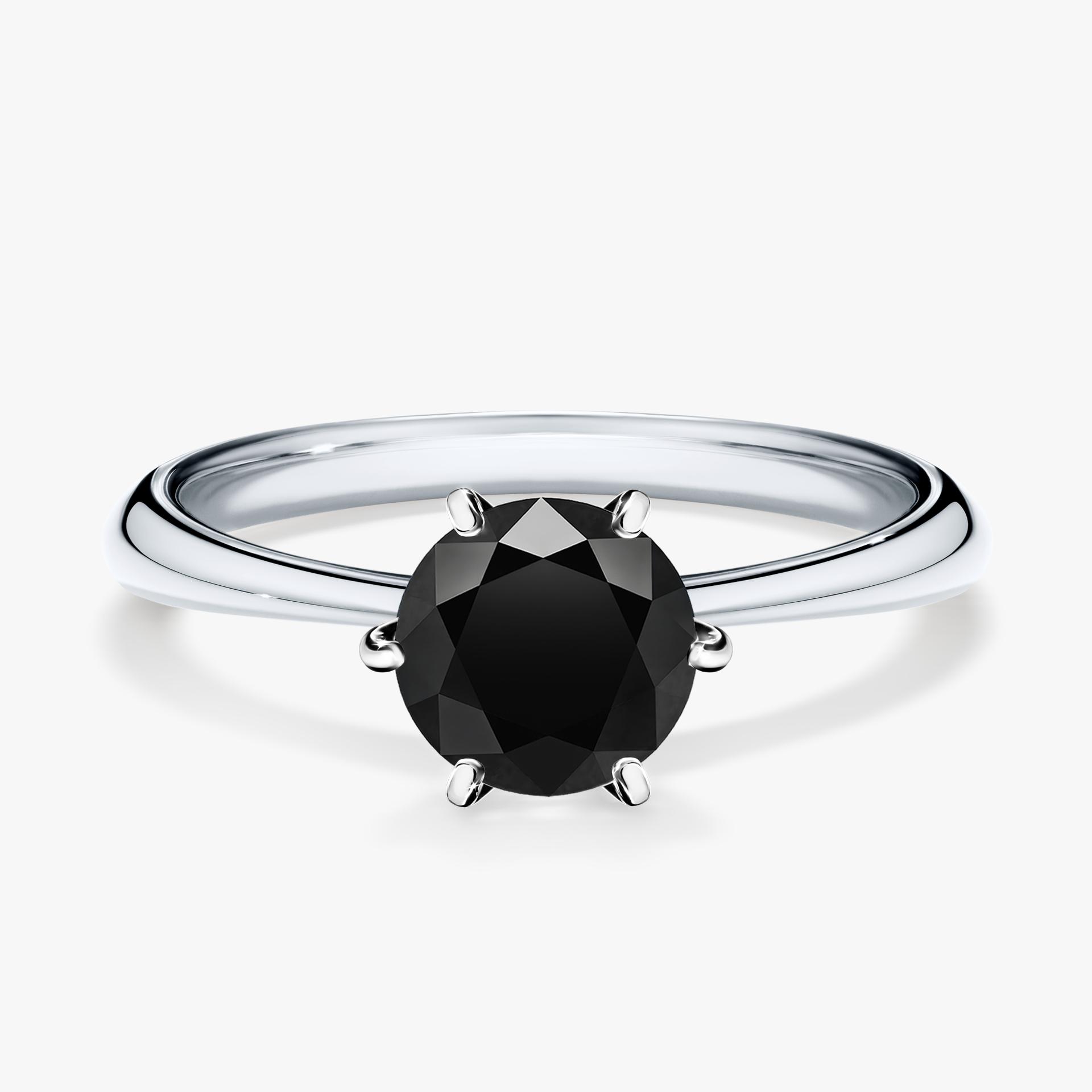 Pierscionek zareczynowy z diamentem czarnym 100 CT z bialego zlota my love 01