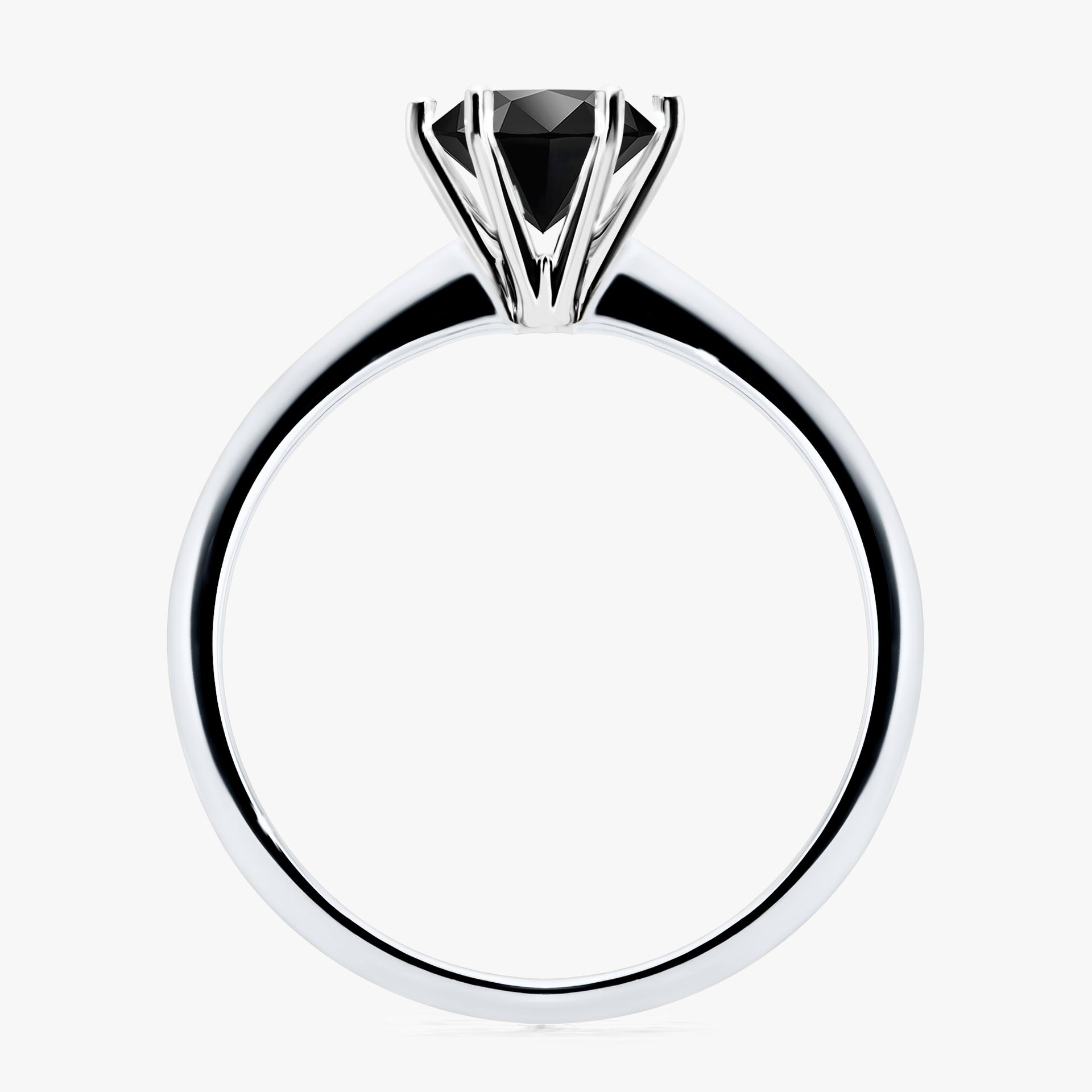 Pierscionek zareczynowy z diamentem czarnym 100 CT z bialego zlota my love 02