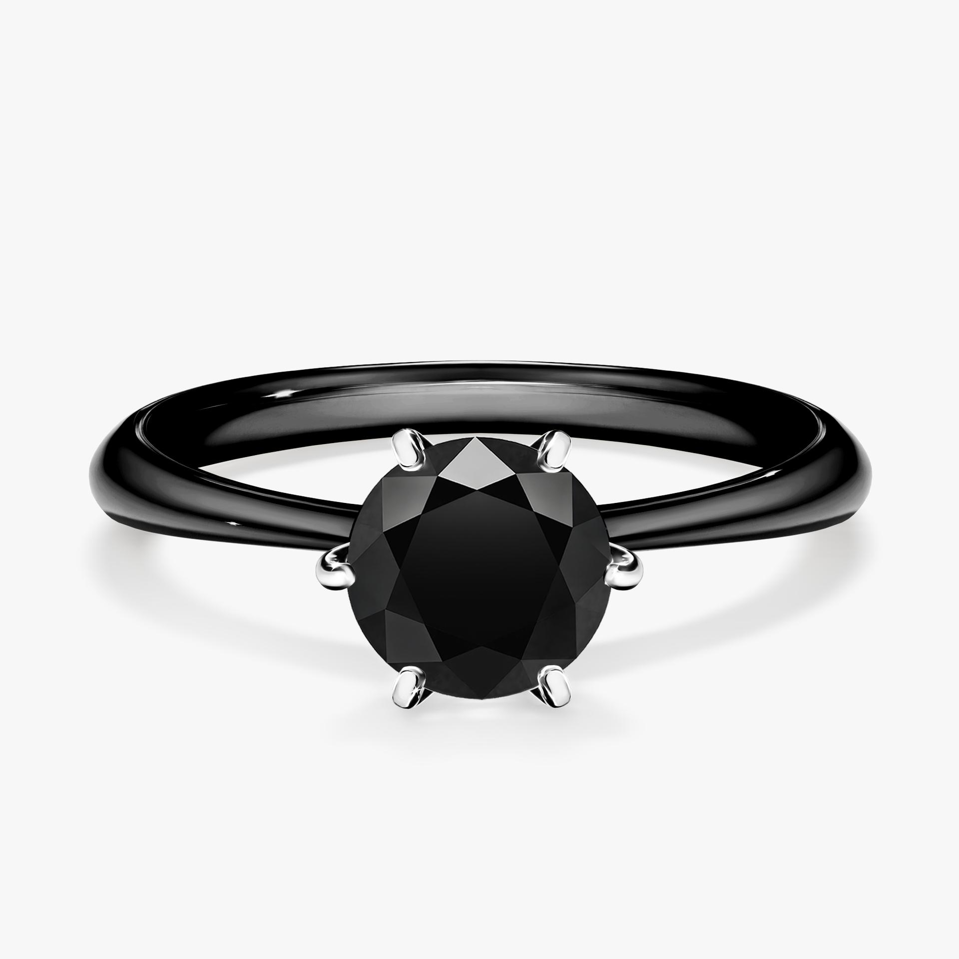 Pierscionek zareczynowy z diamentem czarnym 100 CT z czarnego zlota my love 01