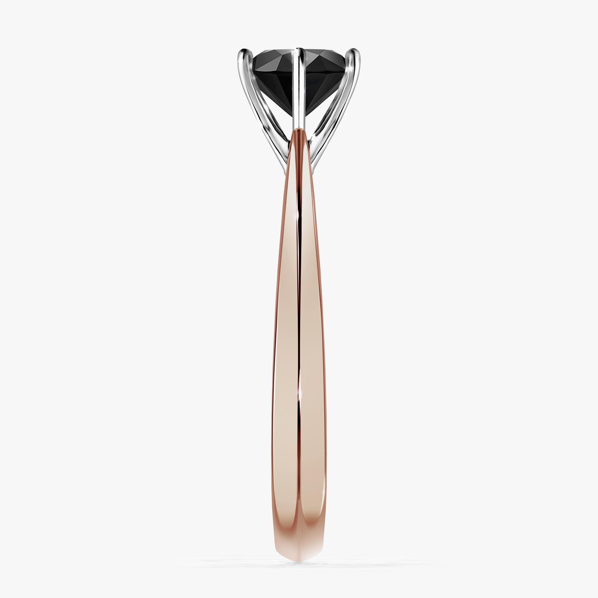 Pierscionek zareczynowy z diamentem czarnym 100 CT z rozowego zlota my love 03