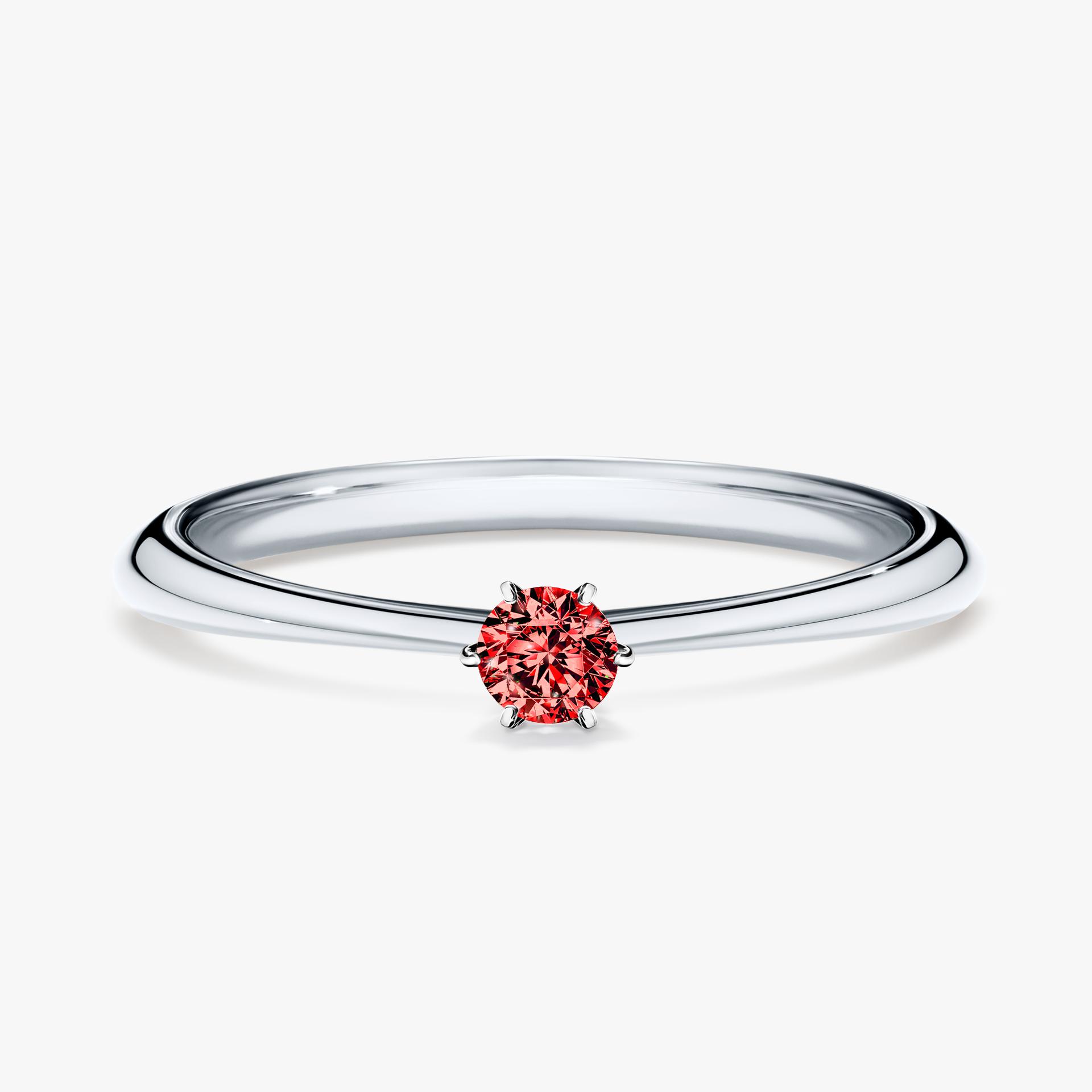 Pierscionek zareczynowy z diamentem czerwony 010 CT z bialego zlota my love 01