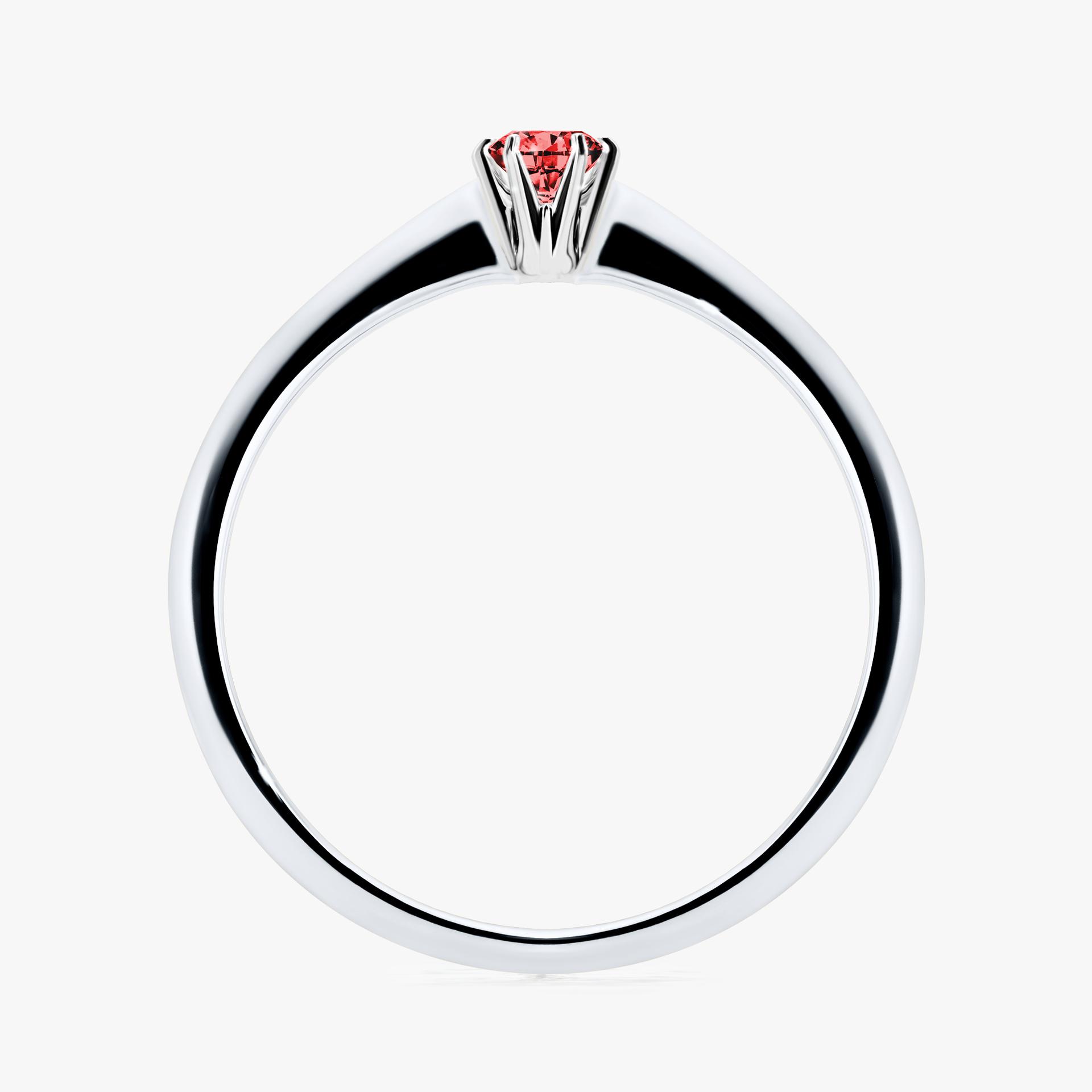 Pierscionek zareczynowy z diamentem czerwony 010 CT z bialego zlota my love 02