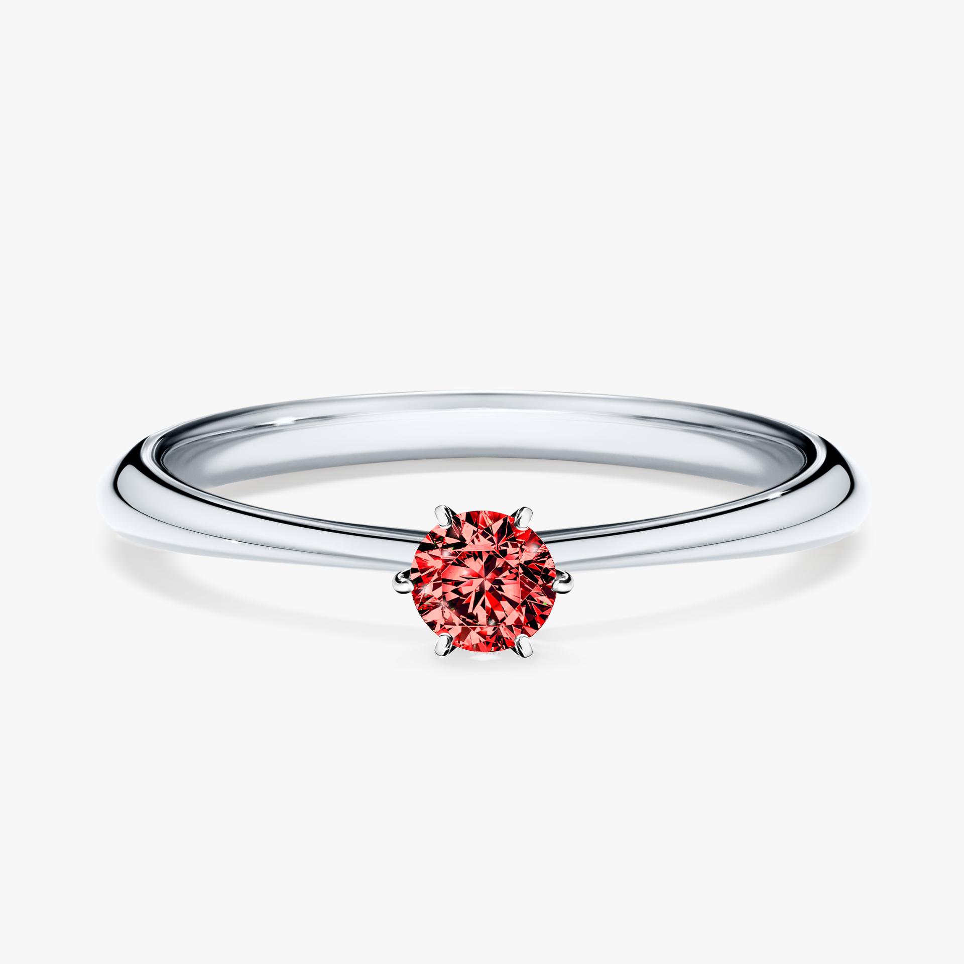 Pierscionek zareczynowy z diamentem czerwony 017 CT z bialego zlota my love 01