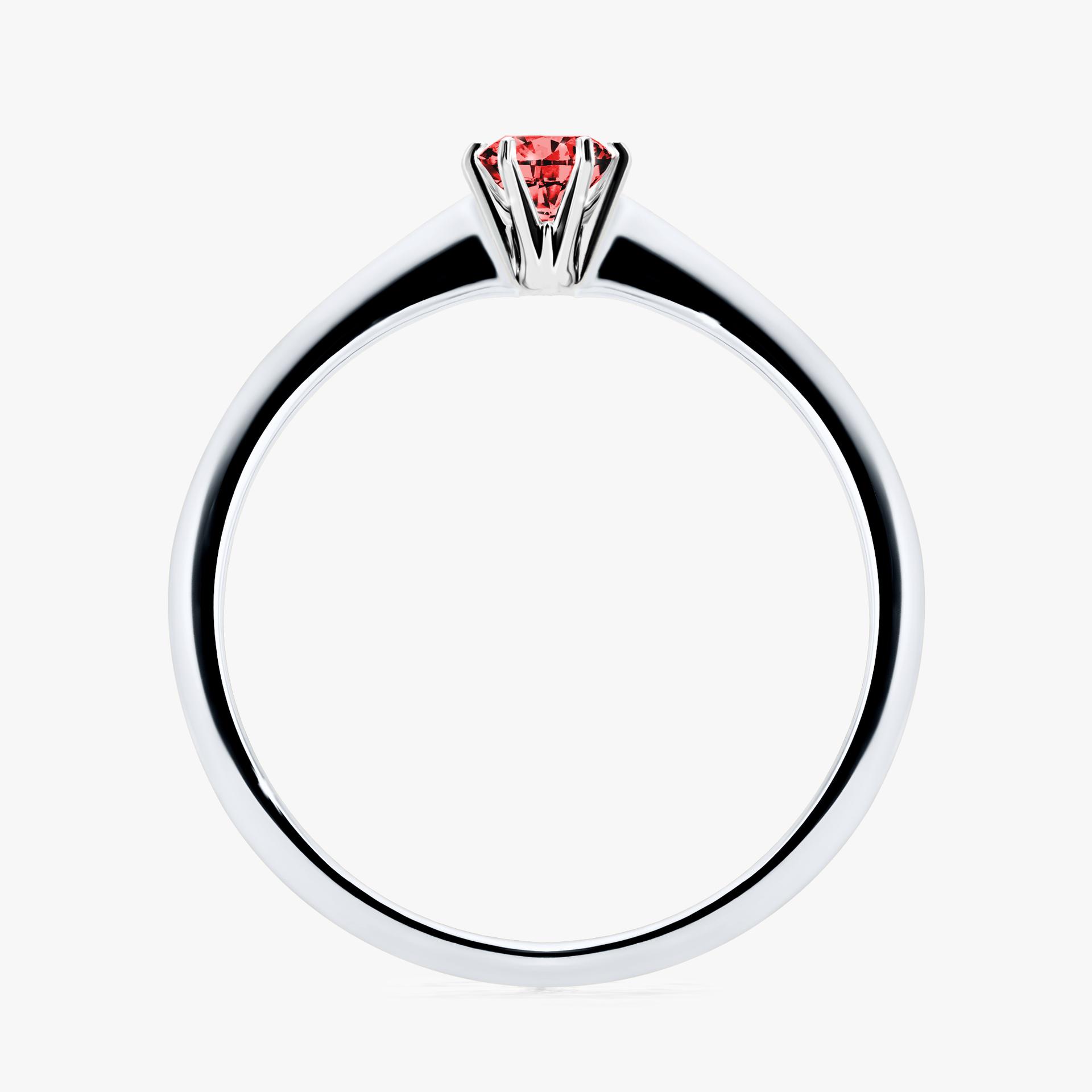 Pierscionek zareczynowy z diamentem czerwony 017 CT z bialego zlota my love 02