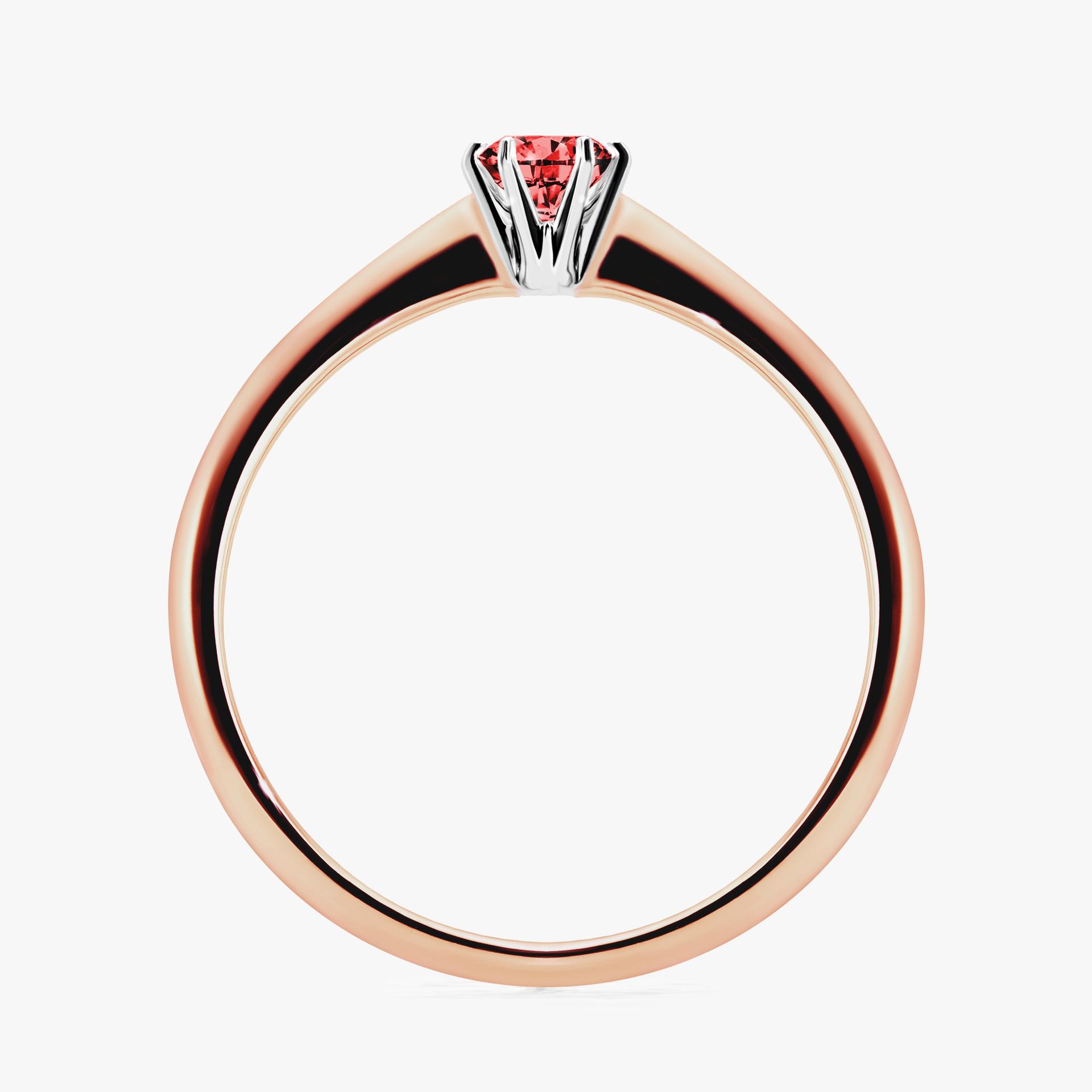 Pierscionek zareczynowy z diamentem czerwony 017 CT z rozowego zlota my love 02