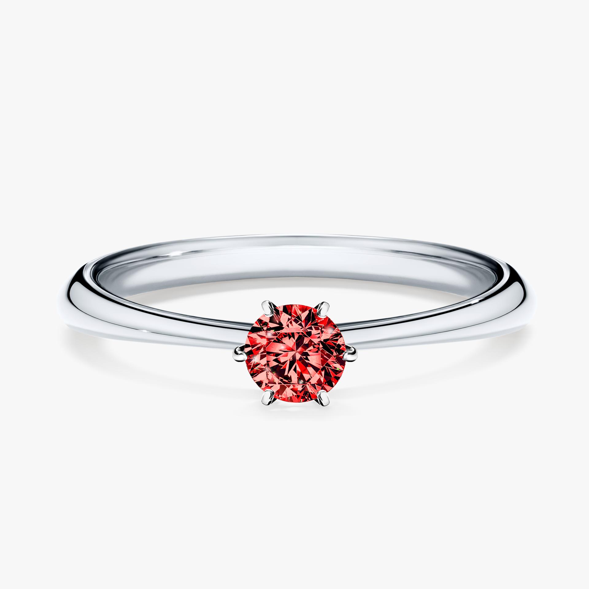 Pierscionek zareczynowy z diamentem czerwony 025 CT z bialego zlota my love 01