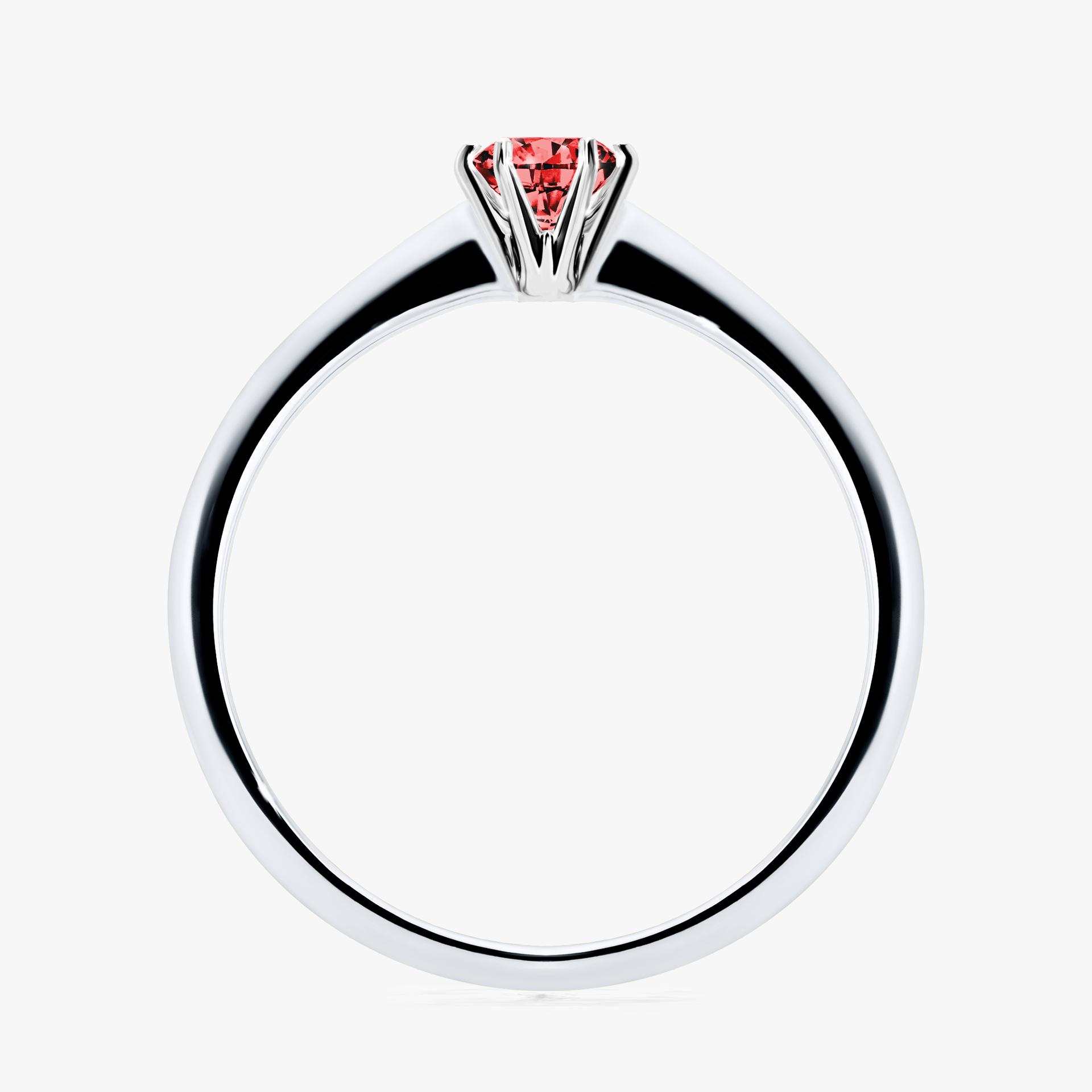Pierscionek zareczynowy z diamentem czerwony 025 CT z bialego zlota my love 02