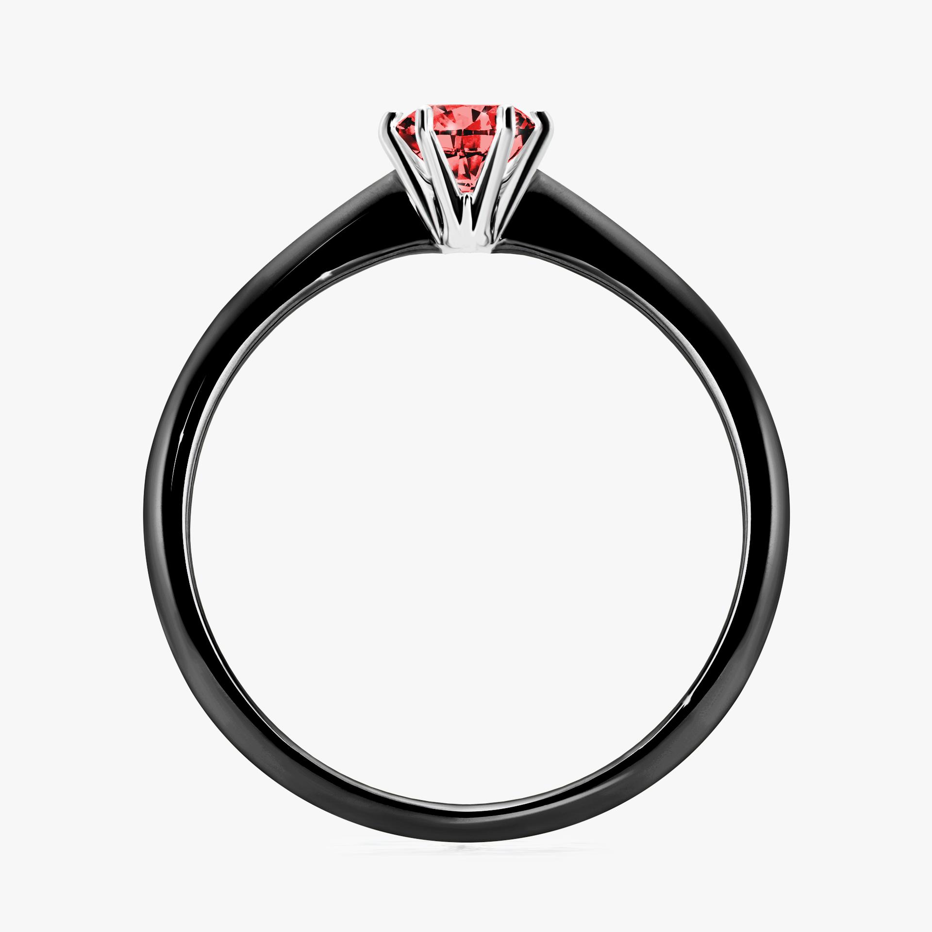 Pierscionek zareczynowy z diamentem czerwony 030 CT z czarnego zlota my love 02