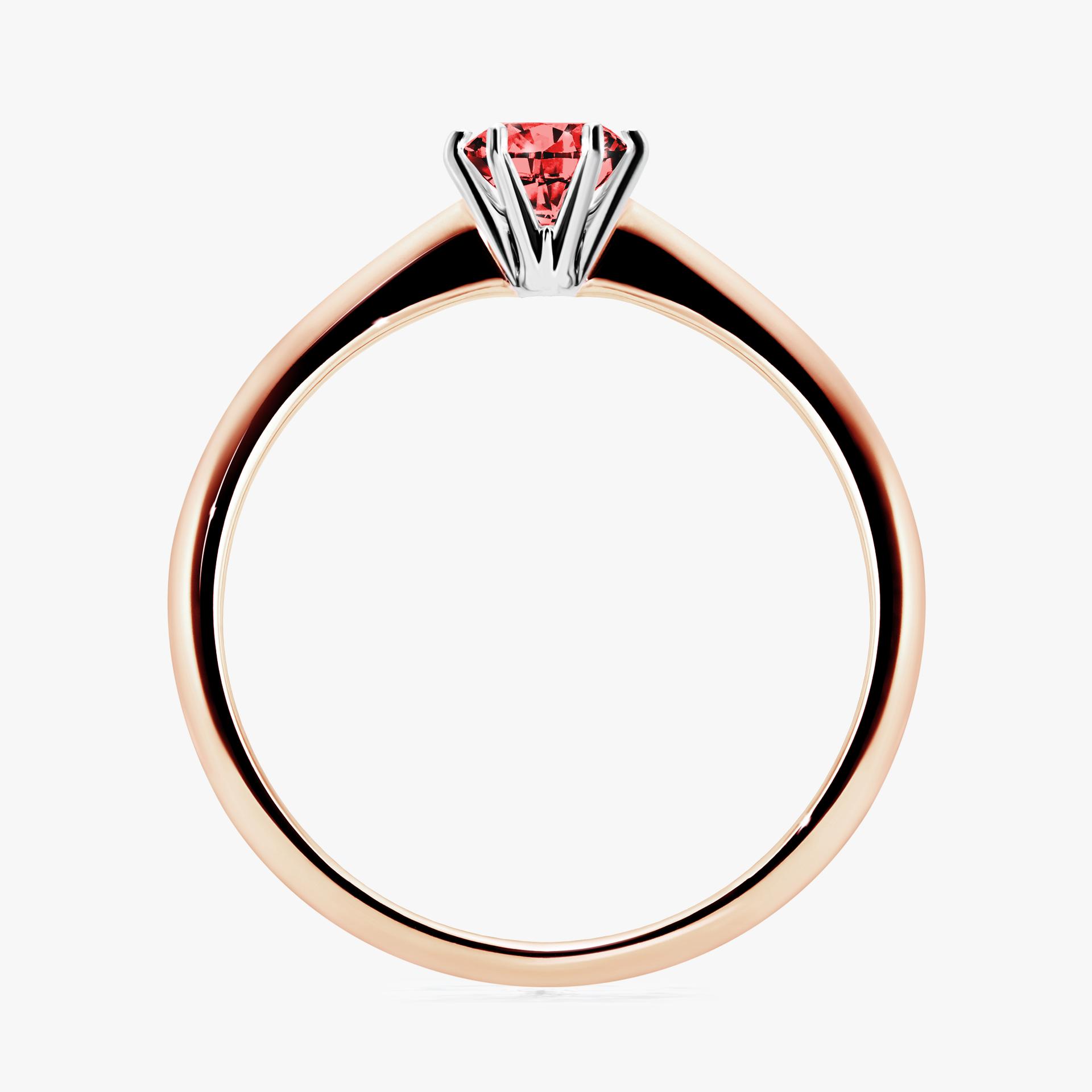 Pierscionek zareczynowy z diamentem czerwony 030 CT z rozowego zlota my love 02