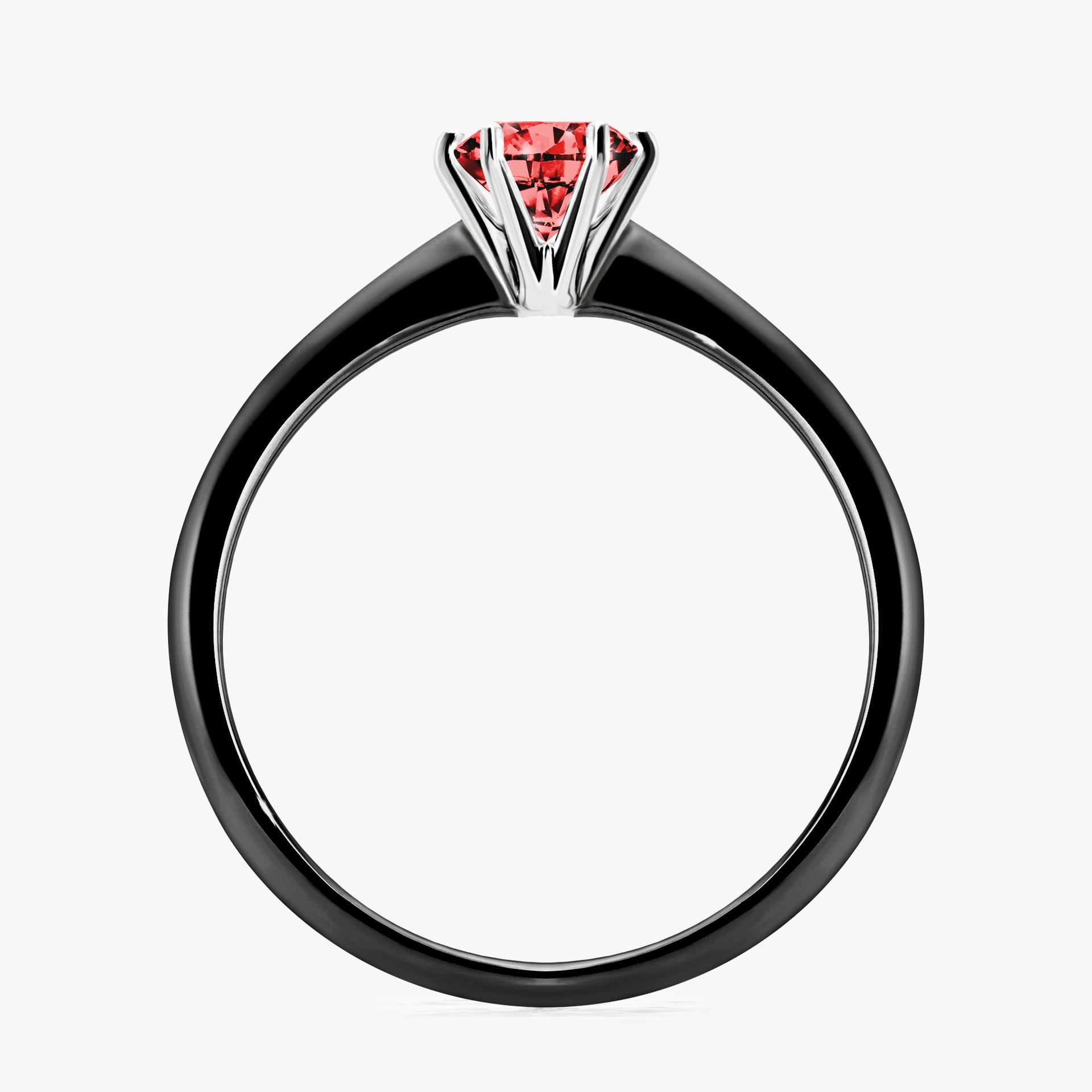 Pierscionek zareczynowy z diamentem czerwony 050 CT z czarnego zlota my love 02