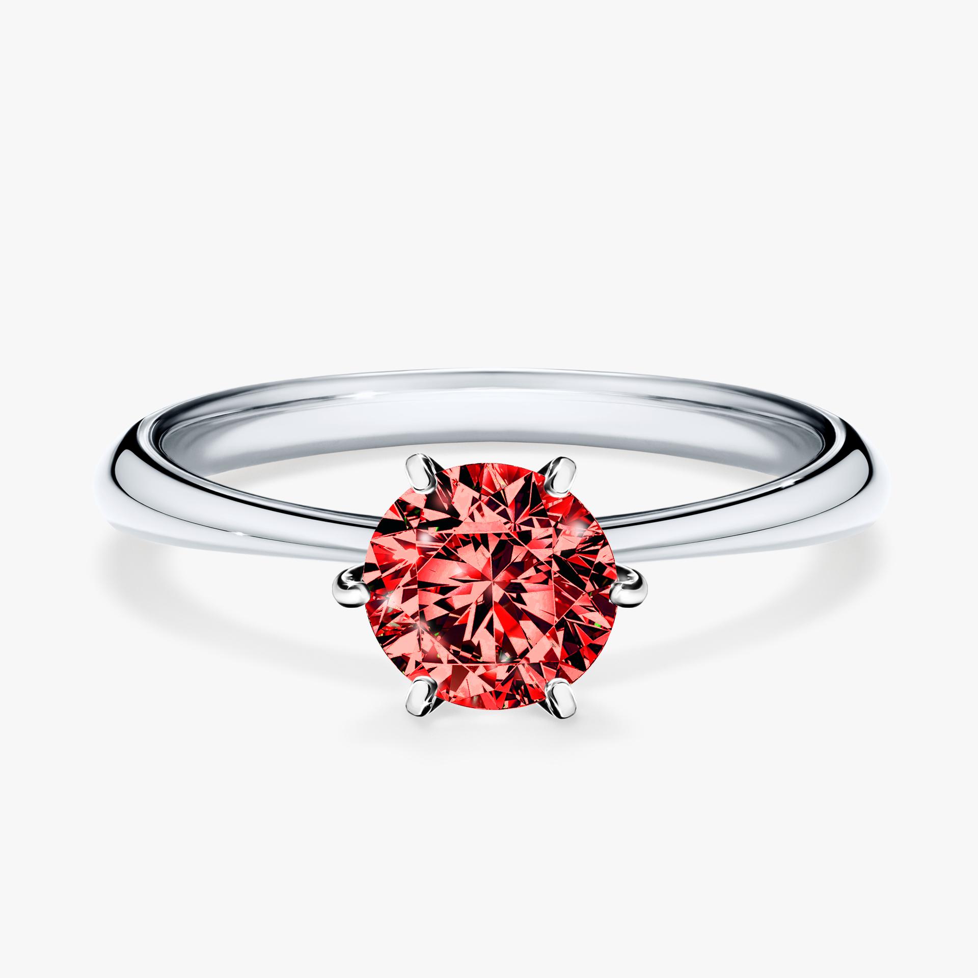 Pierścionek zaręczynowy My Love z białego złota z czerwonym diamentem 0,80ct