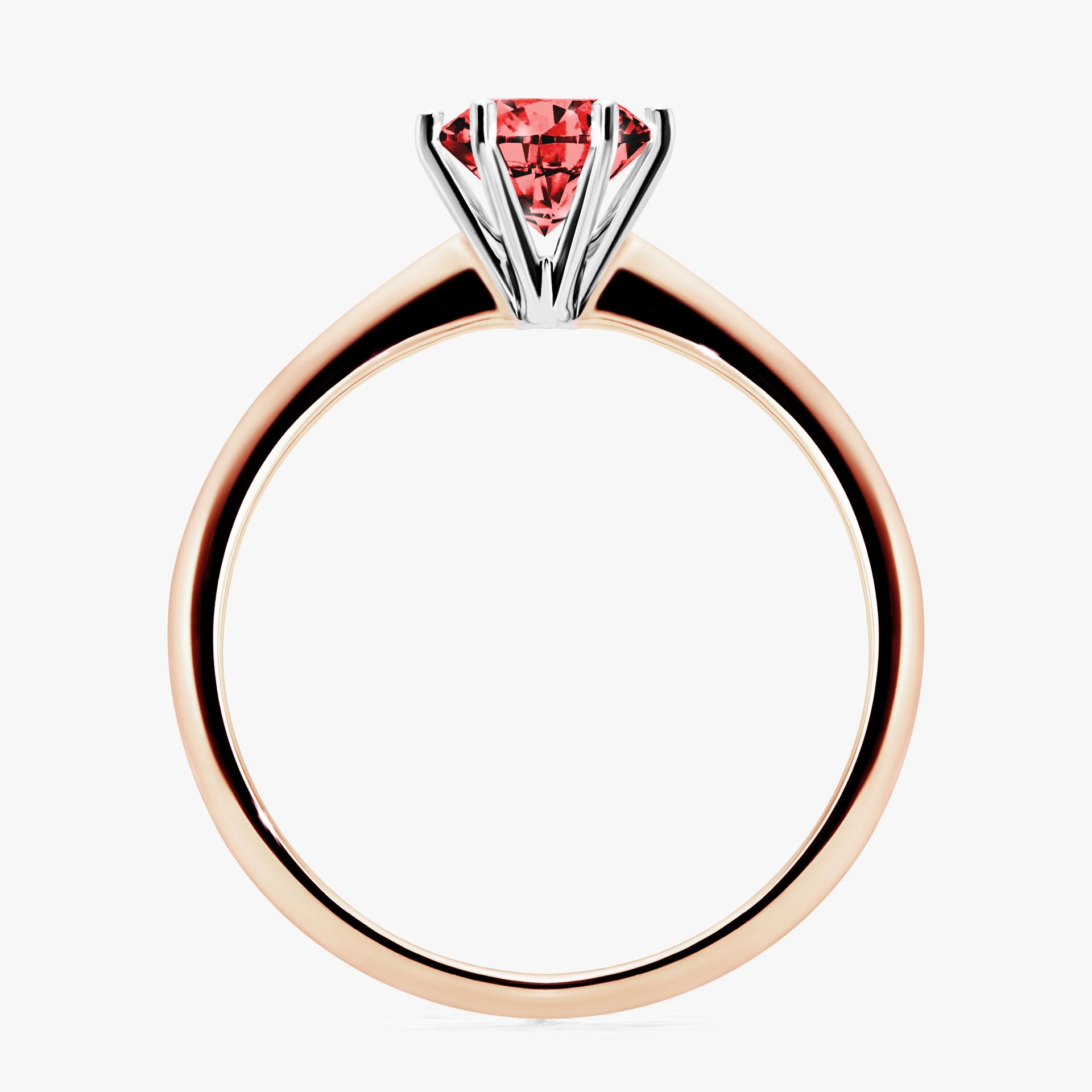 Pierscionek zareczynowy z diamentem czerwony 080 CT z rozowego zlota my love 02