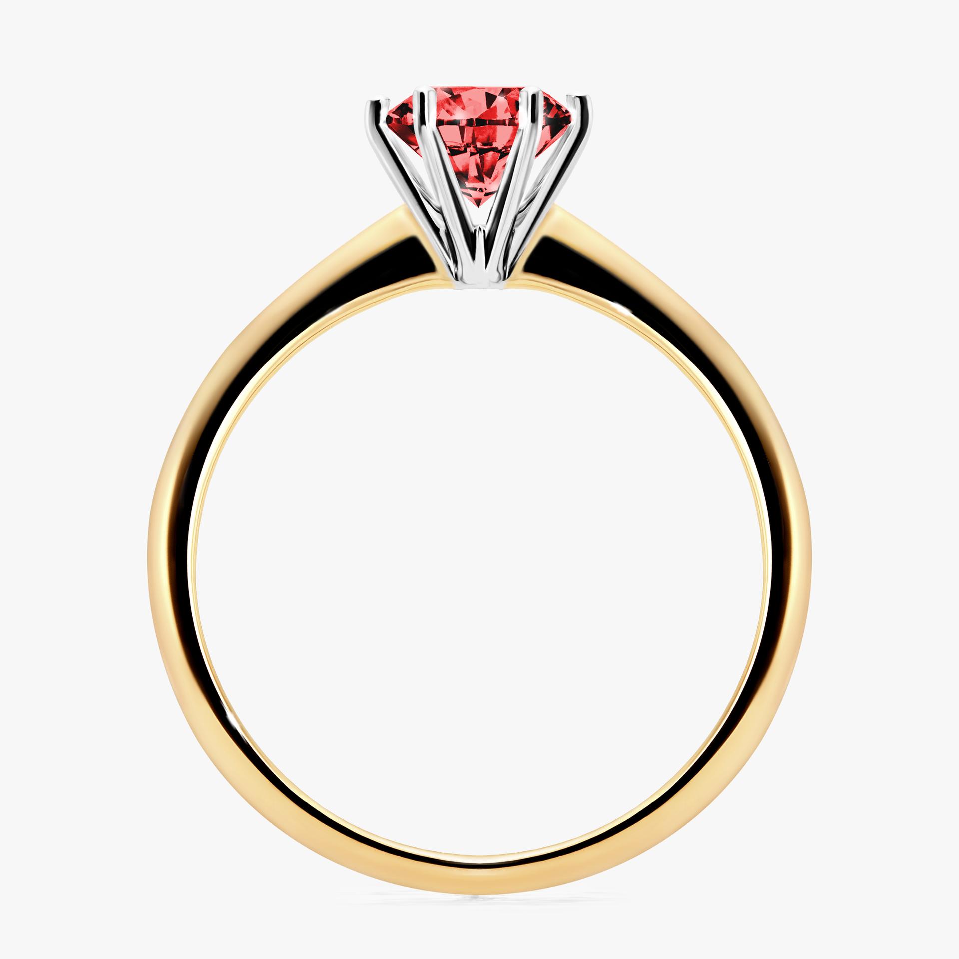 Pierścionek zaręczynowy My Love z żółtego złota z czerwonym diamentem 0,80ct