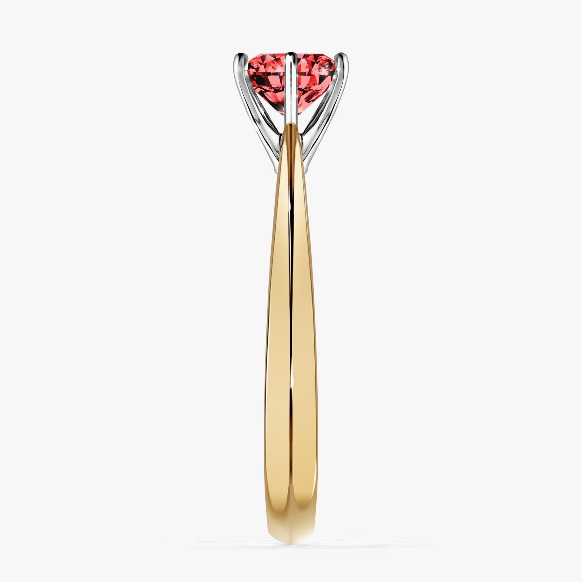 Pierścionek zaręczynowy My Love z żółtego złota z czerwonym diamentem 0,80ct