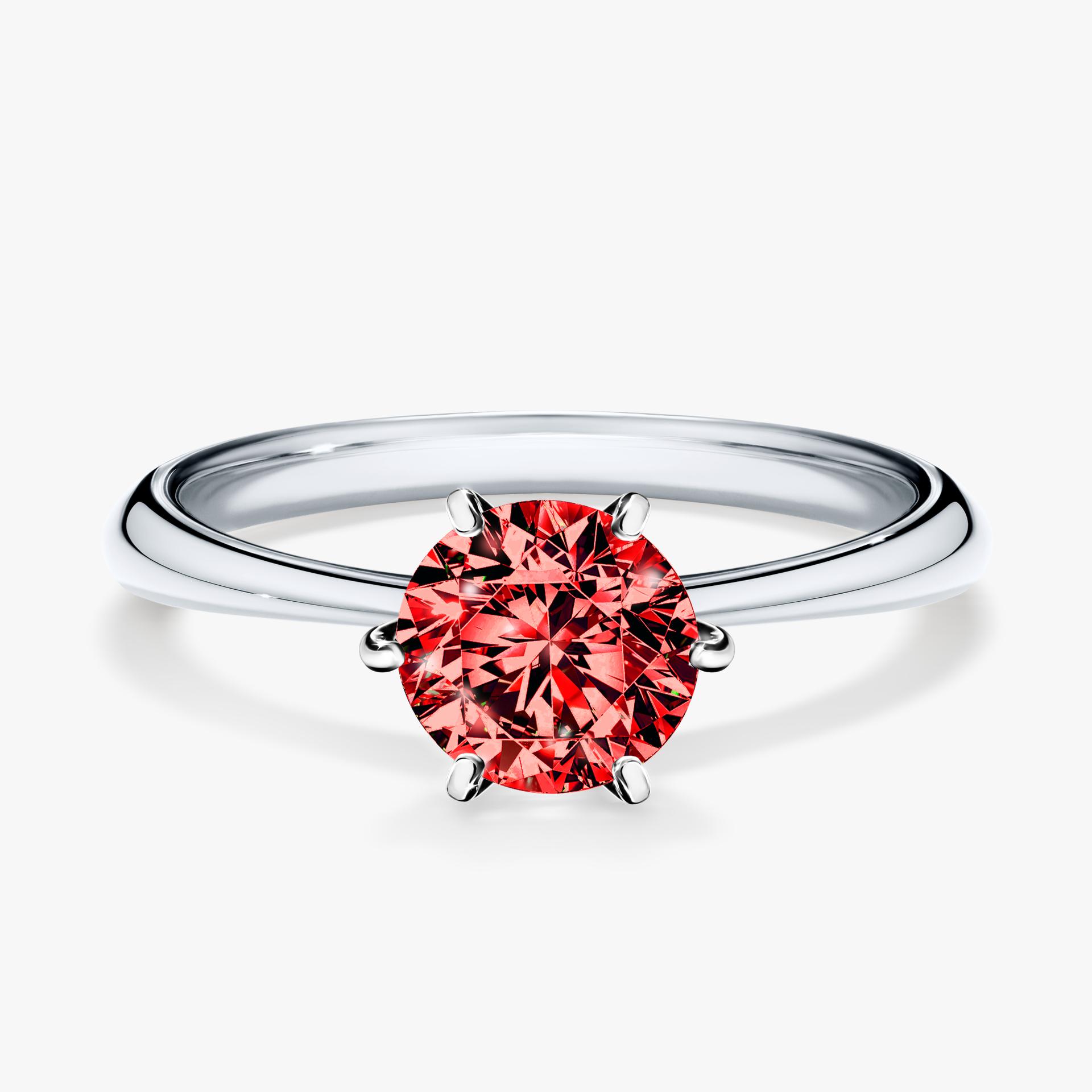 Pierscionek zareczynowy z diamentem czerwony 100 CT z bialego zlota my love 01