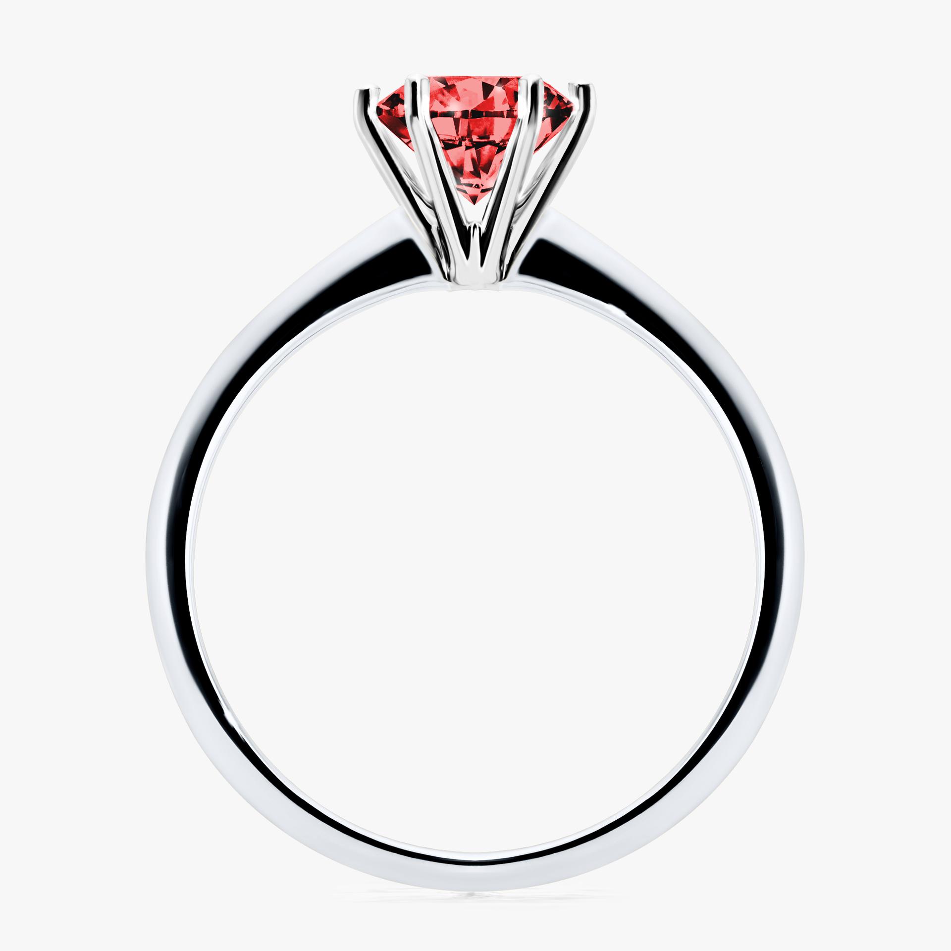 Pierscionek zareczynowy z diamentem czerwony 100 CT z bialego zlota my love 02