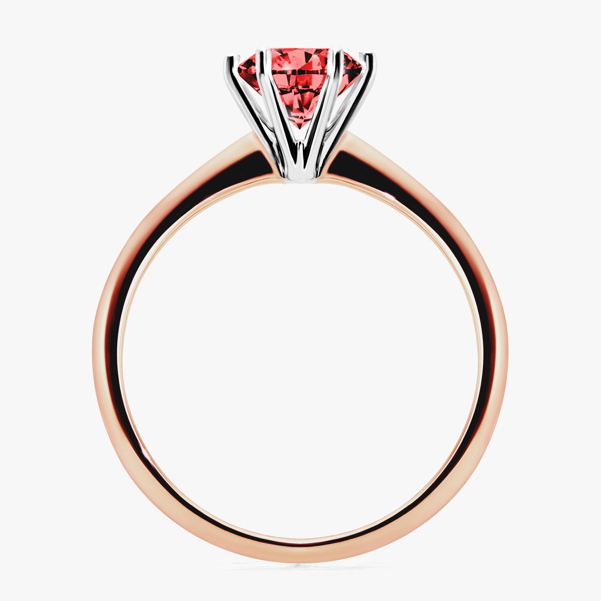 Pierscionek zareczynowy z diamentem czerwony 100 CT z rozowego zlota my love 02