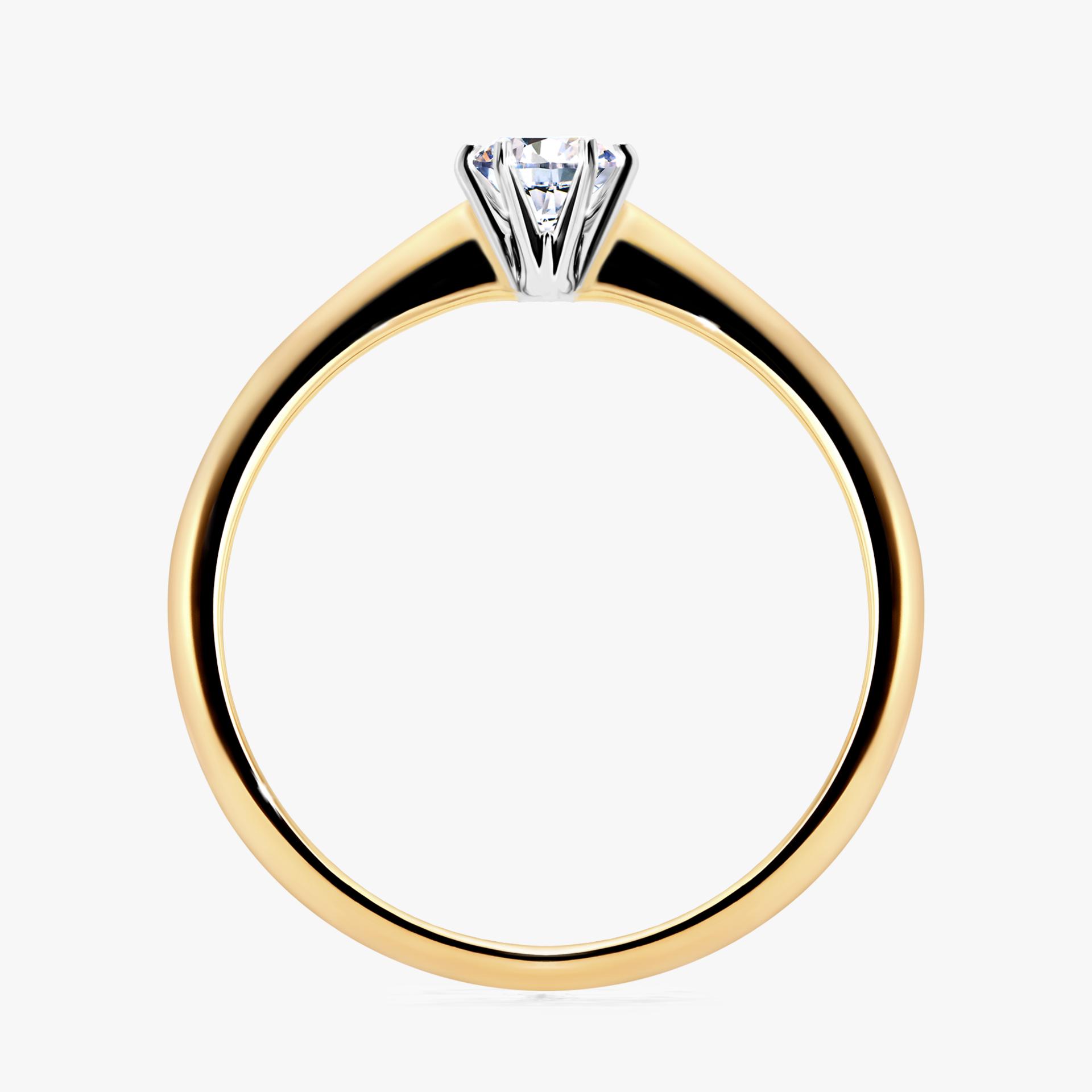 Pierscionek zareczynowy z diamentem laboratoryjnym 025 CT z zoltego zlota my love 02