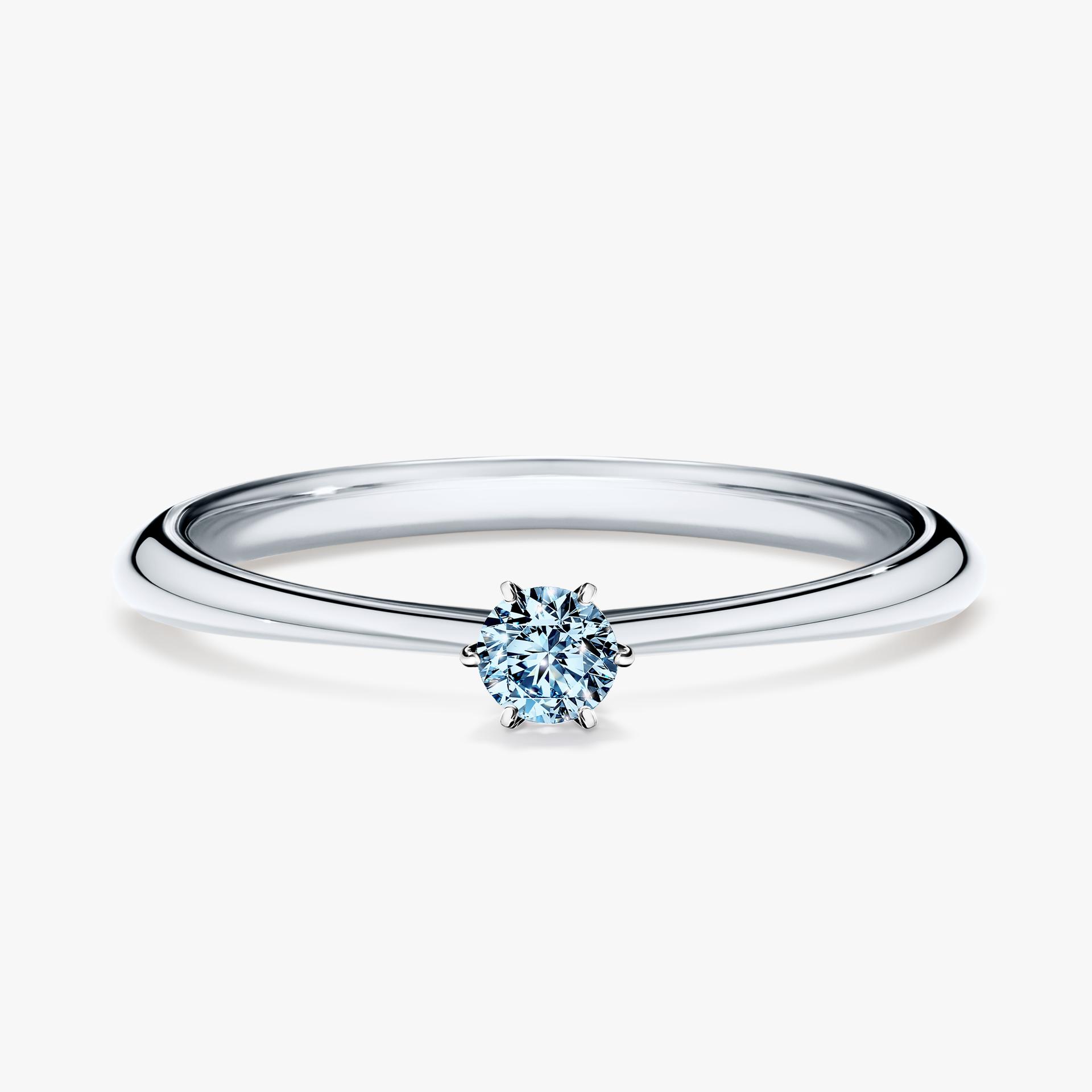 Pierscionek zareczynowy z diamentem niebieski 010 CT z bialego zlota my love 01