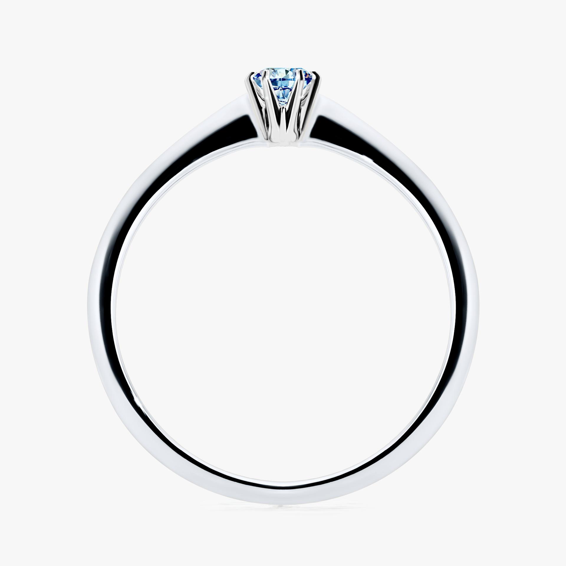 Pierscionek zareczynowy z diamentem niebieski 010 CT z bialego zlota my love 02