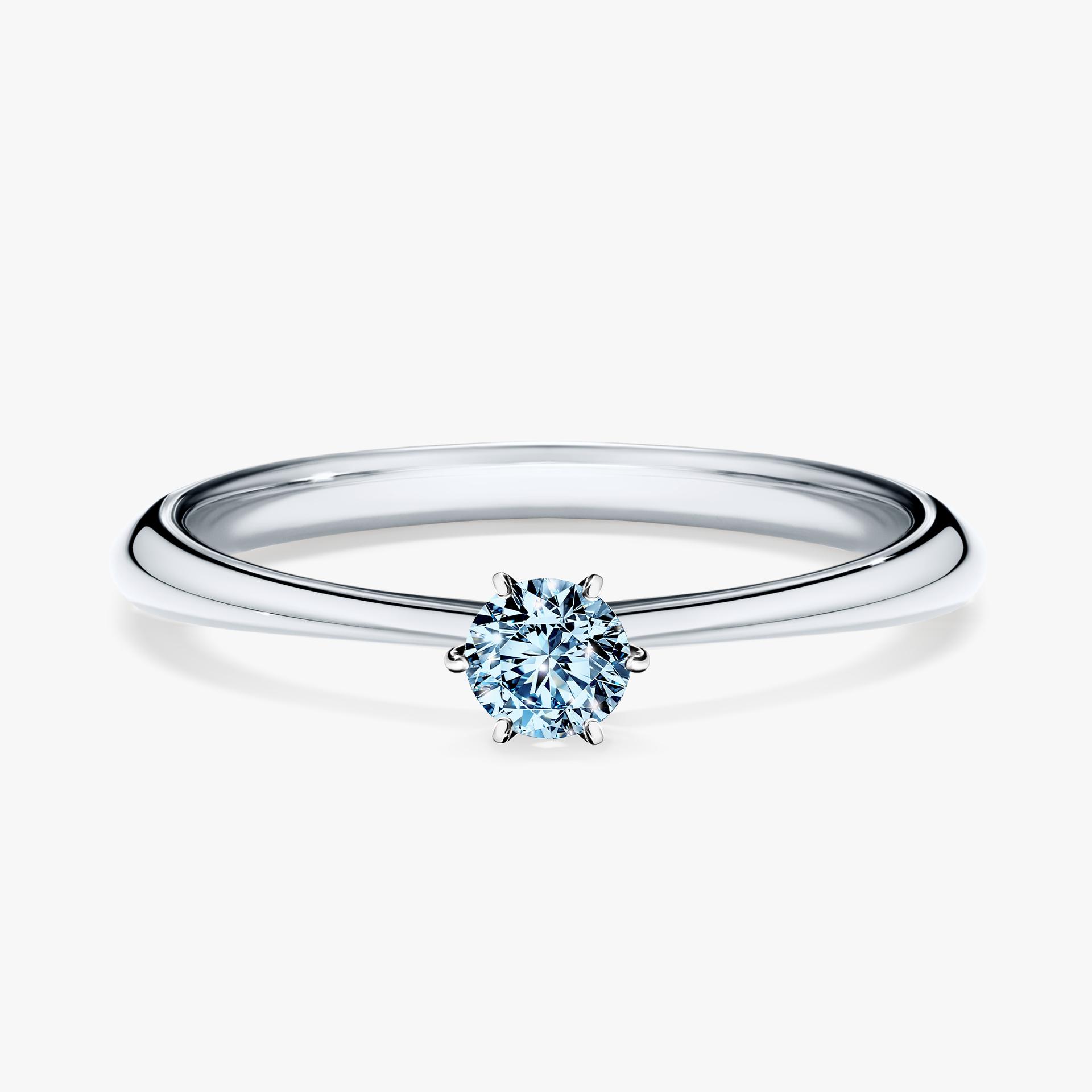 Pierscionek zareczynowy z diamentem niebieski 017 CT z bialego zlota my love 01