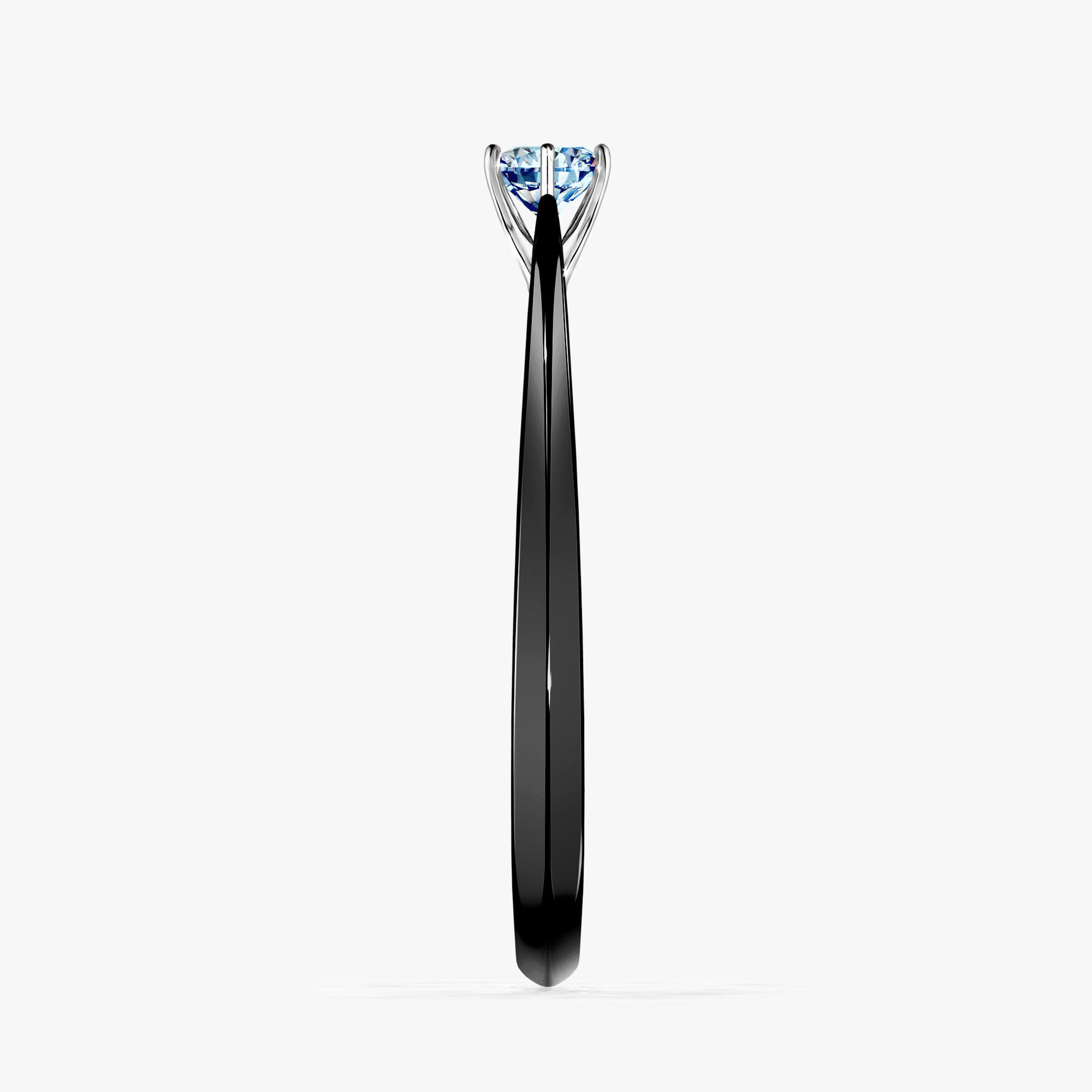Pierscionek zareczynowy z diamentem niebieski 017 CT z czarnego zlota my love 03