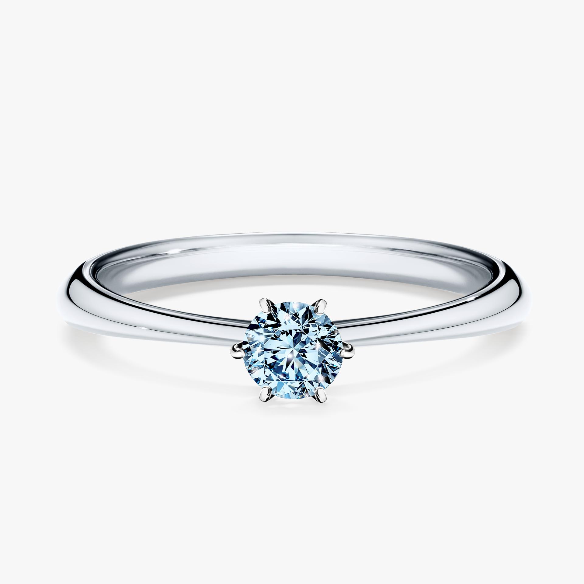 Pierscionek zareczynowy z diamentem niebieski 025 CT z bialego zlota my love 01