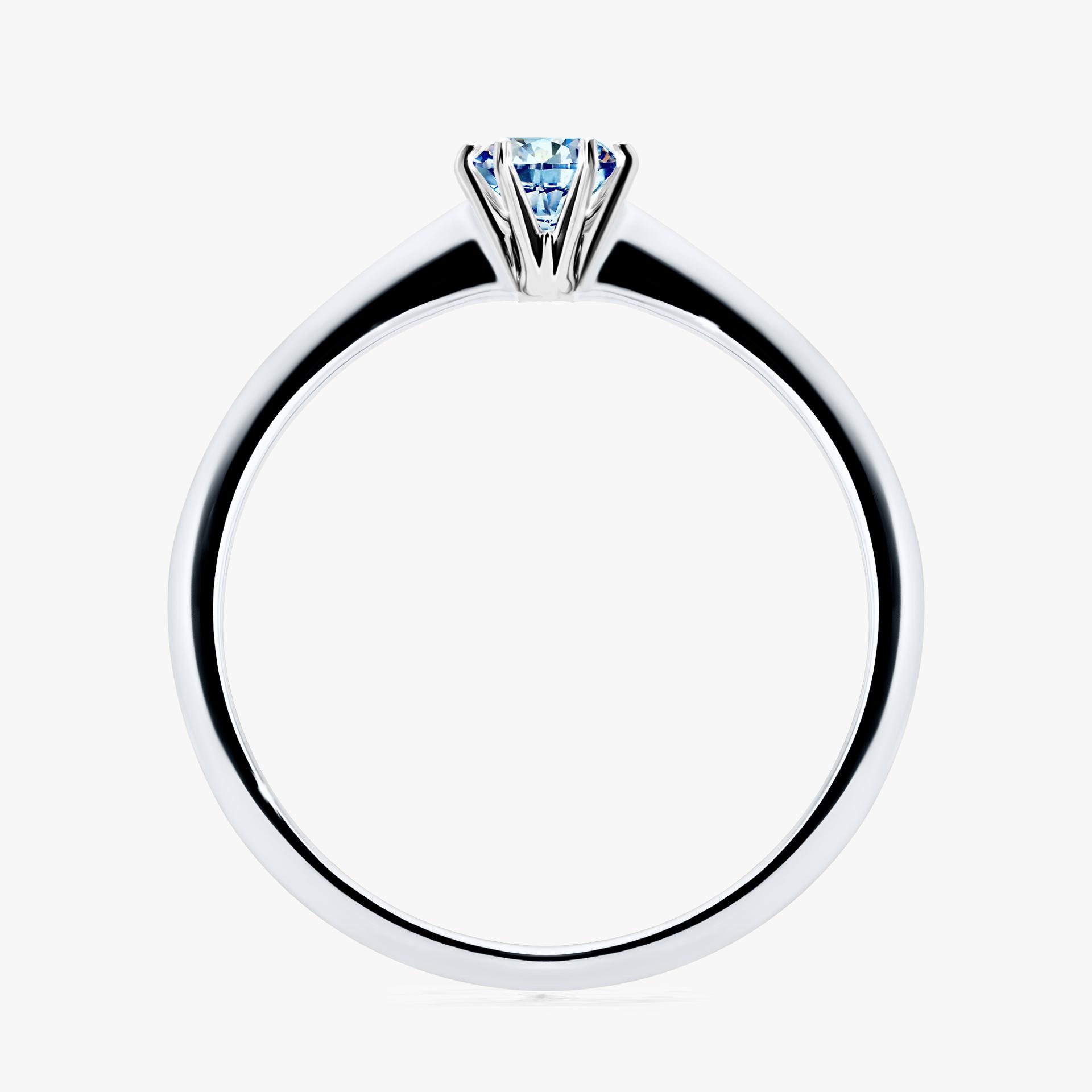 Pierscionek zareczynowy z diamentem niebieski 025 CT z bialego zlota my love 02