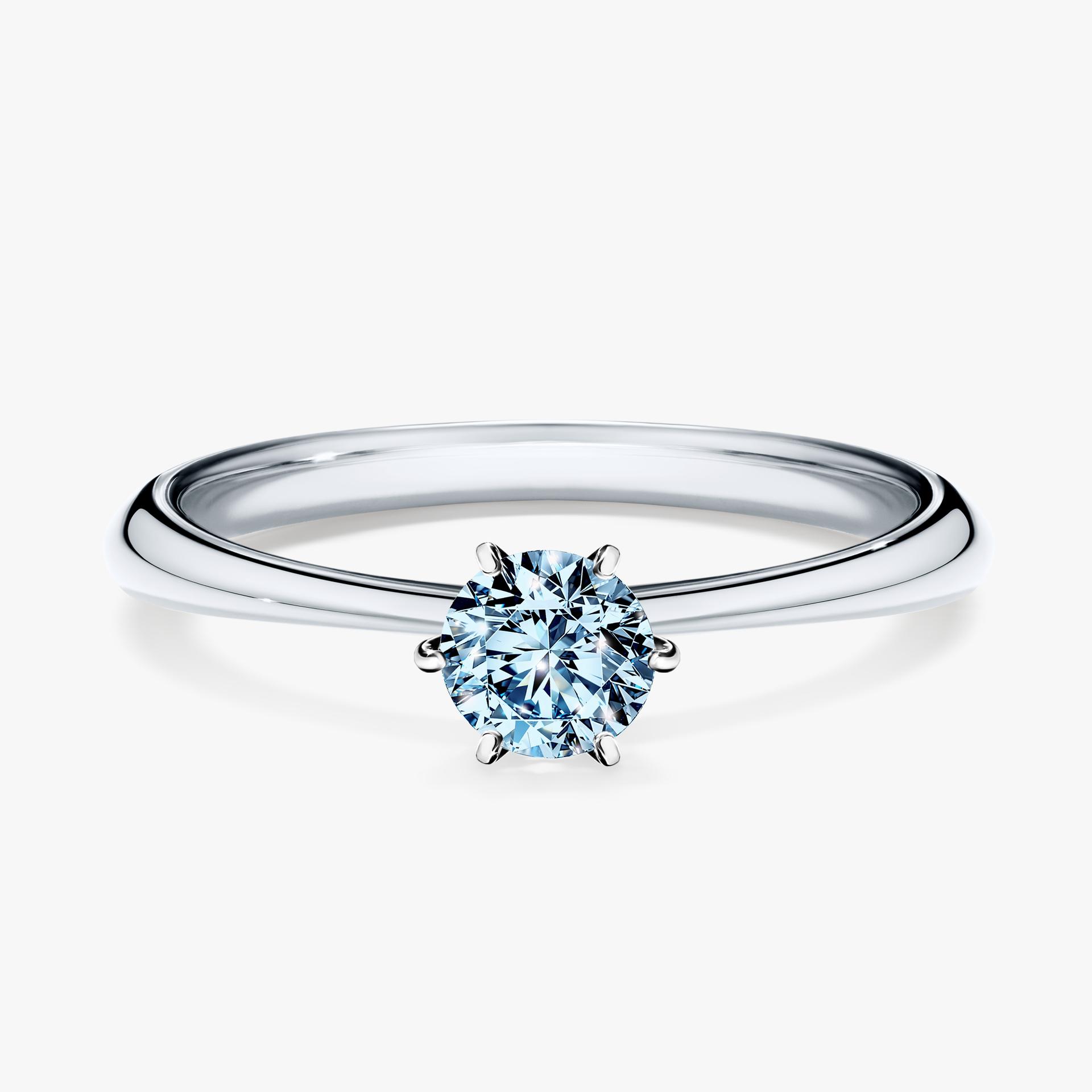 Pierscionek zareczynowy z diamentem niebieski 030 CT z bialego zlota my love 01