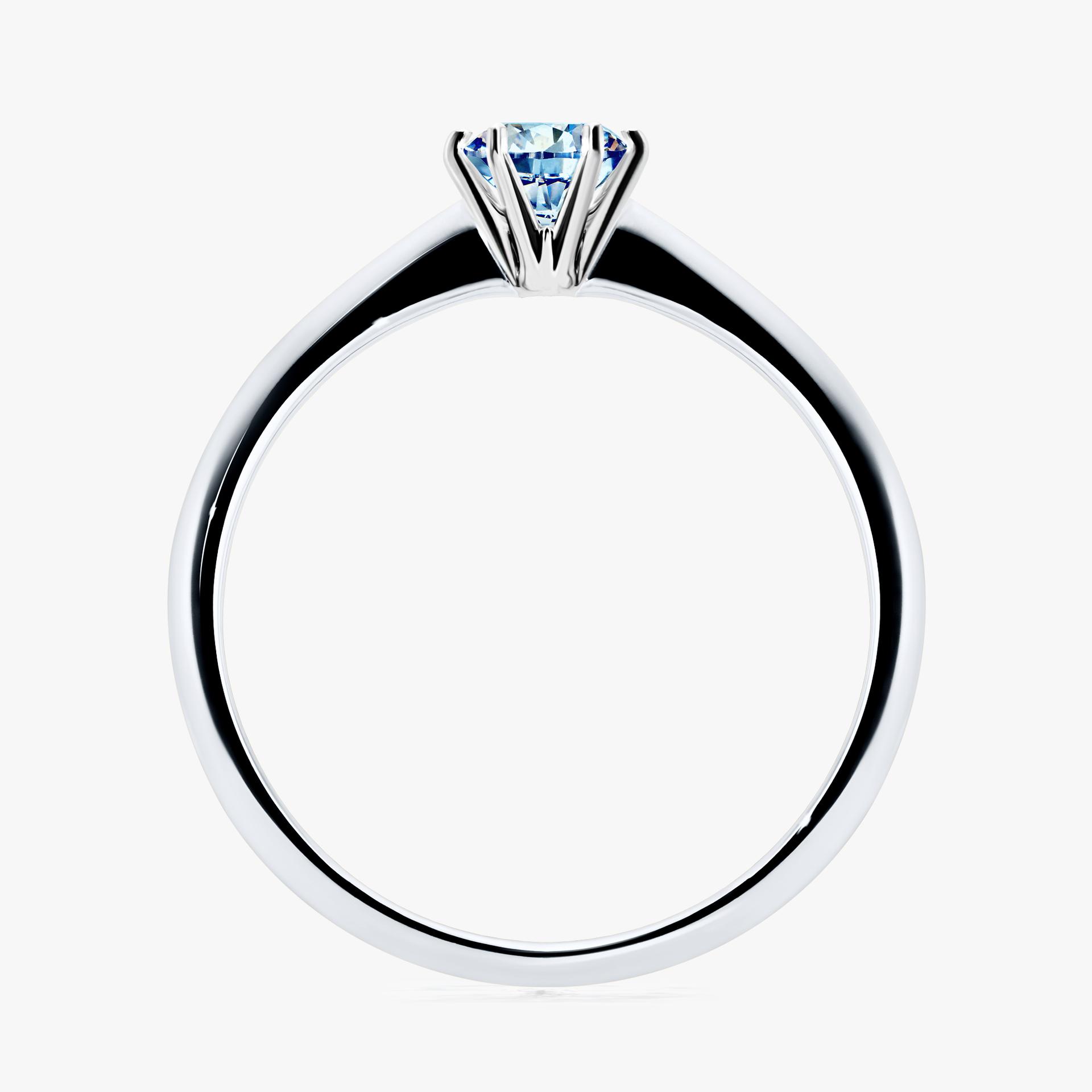 Pierscionek zareczynowy z diamentem niebieski 030 CT z bialego zlota my love 02