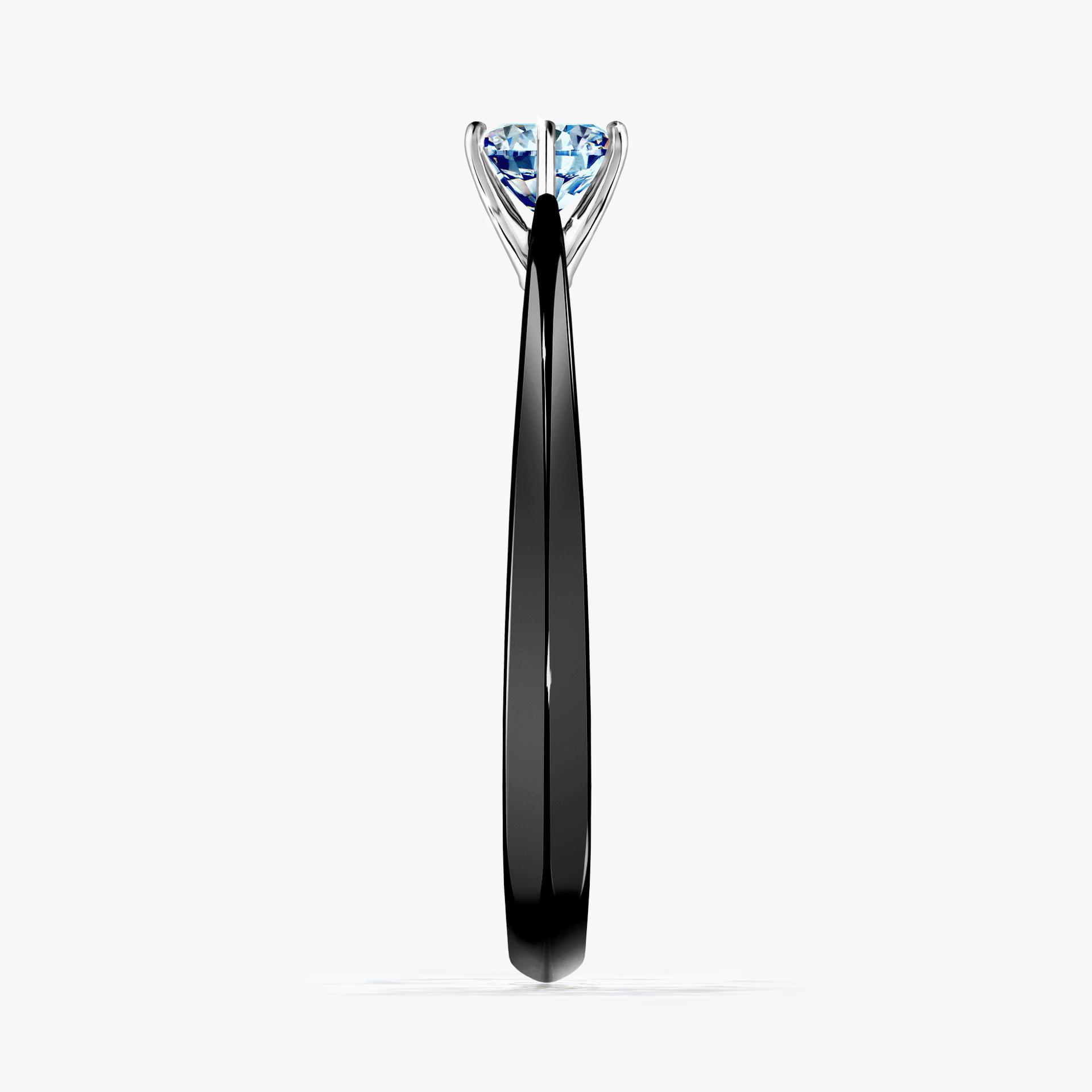 Pierscionek zareczynowy z diamentem niebieski 030 CT z czarnego zlota my love 03