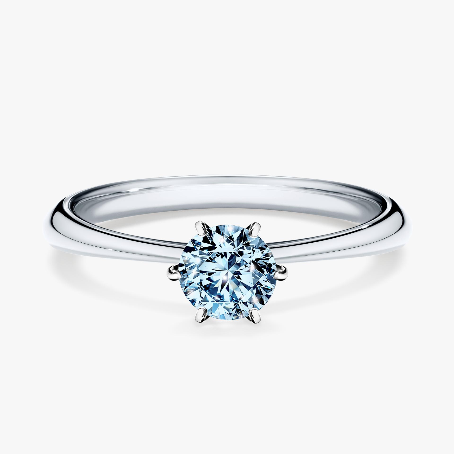 Pierscionek zareczynowy z diamentem niebieski 050 CT z bialego zlota my love 01