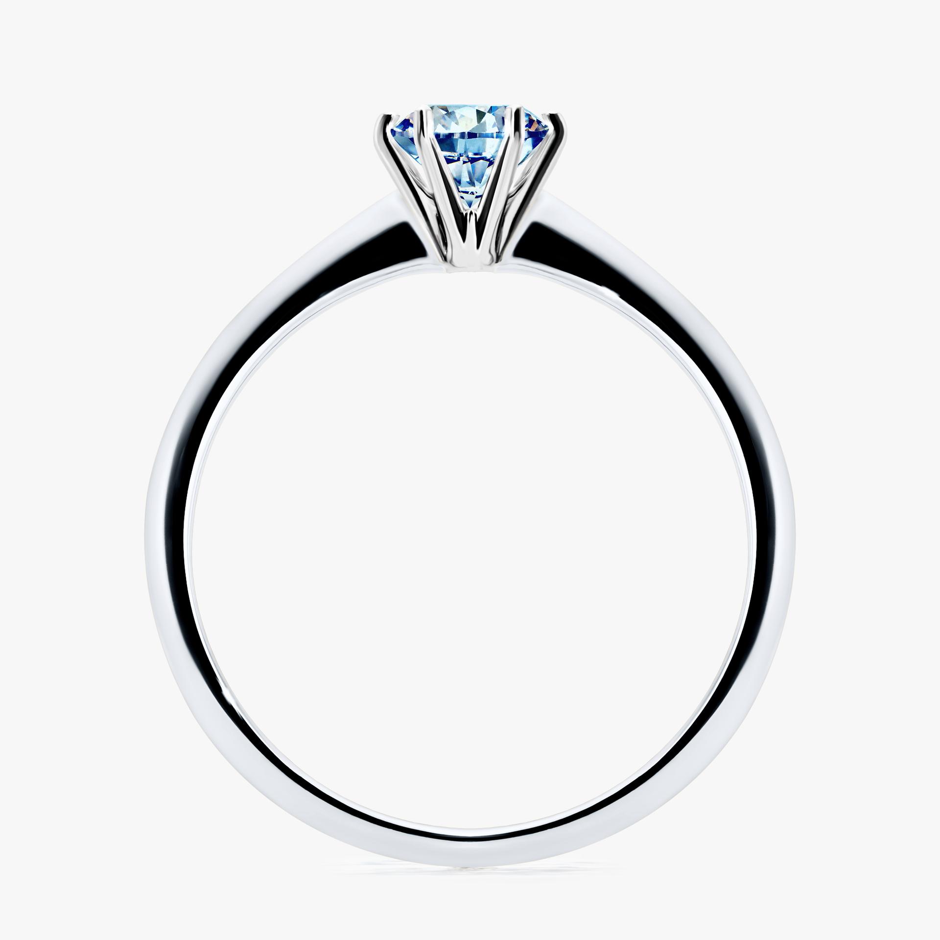 Pierscionek zareczynowy z diamentem niebieski 050 CT z bialego zlota my love 02