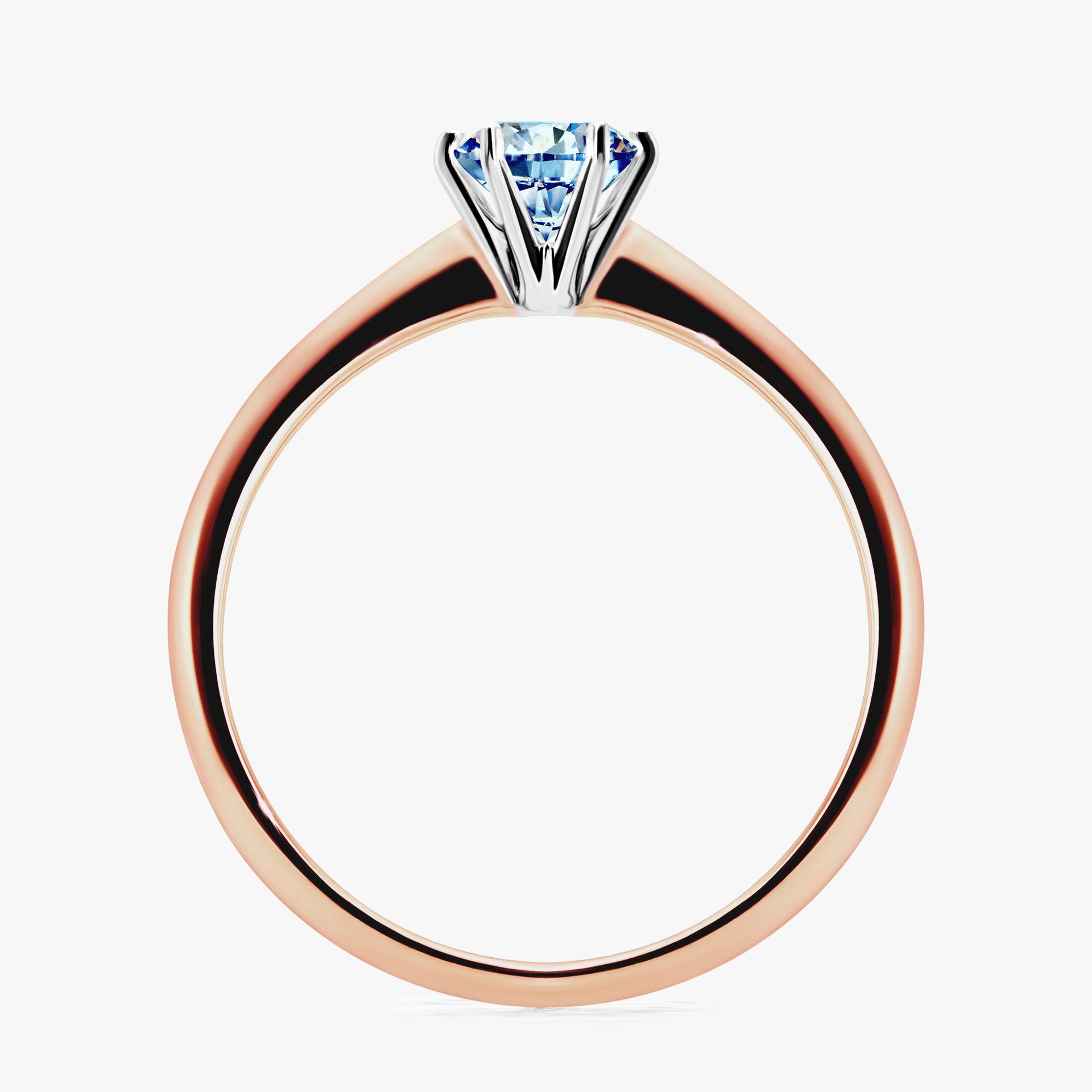 Pierscionek zareczynowy z diamentem niebieski 050 CT z rozowego zlota my love 02