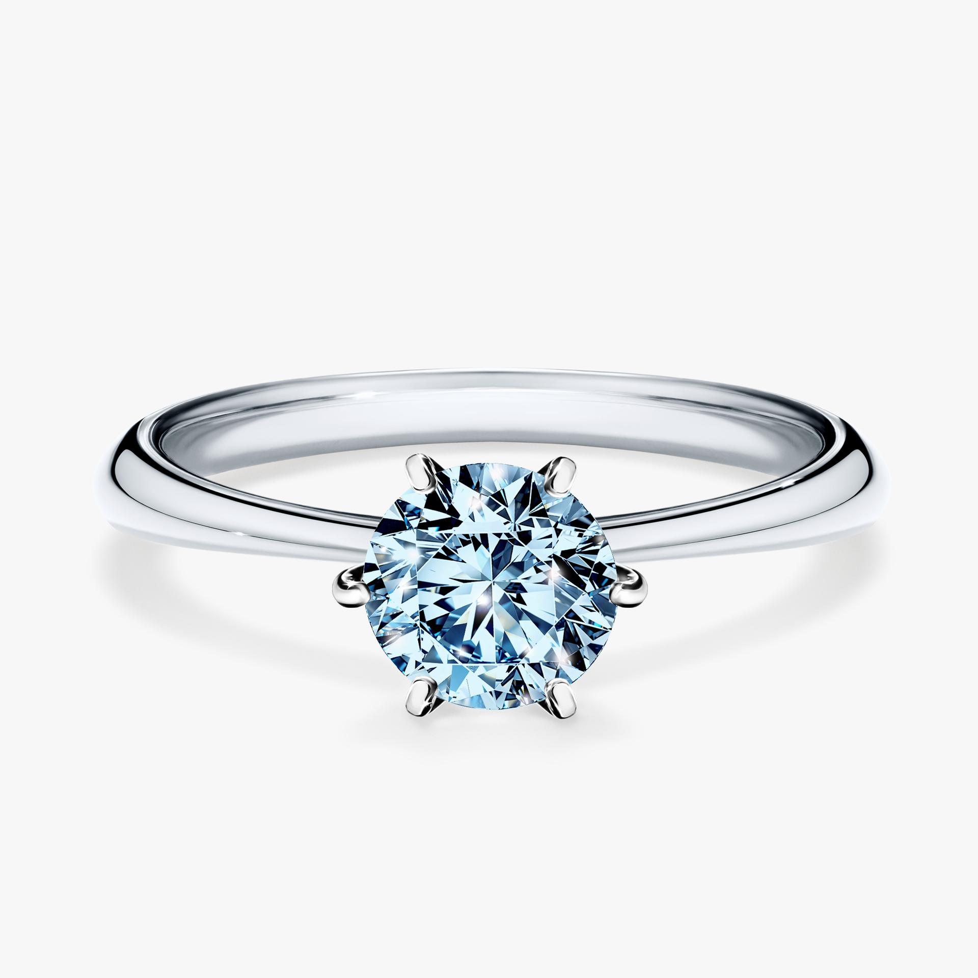 Pierscionek zareczynowy z diamentem niebieski 080 CT z bialego zlota my love 01