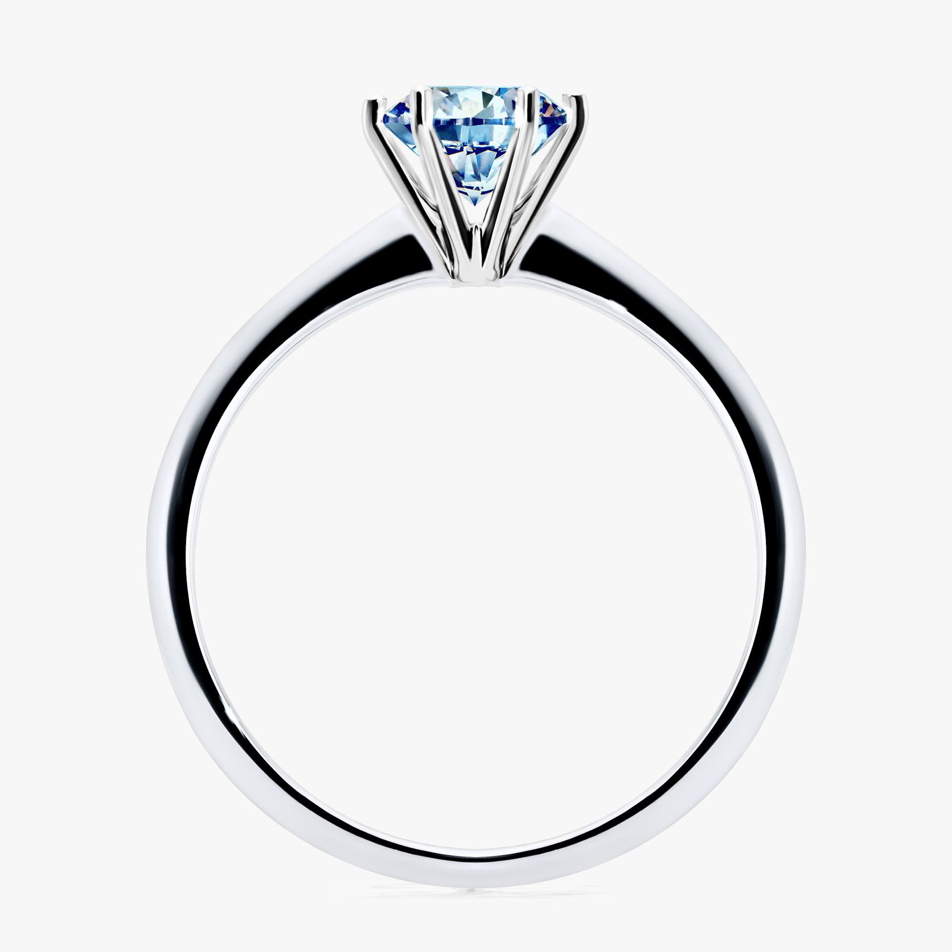 Pierscionek zareczynowy z diamentem niebieski 080 CT z bialego zlota my love 02