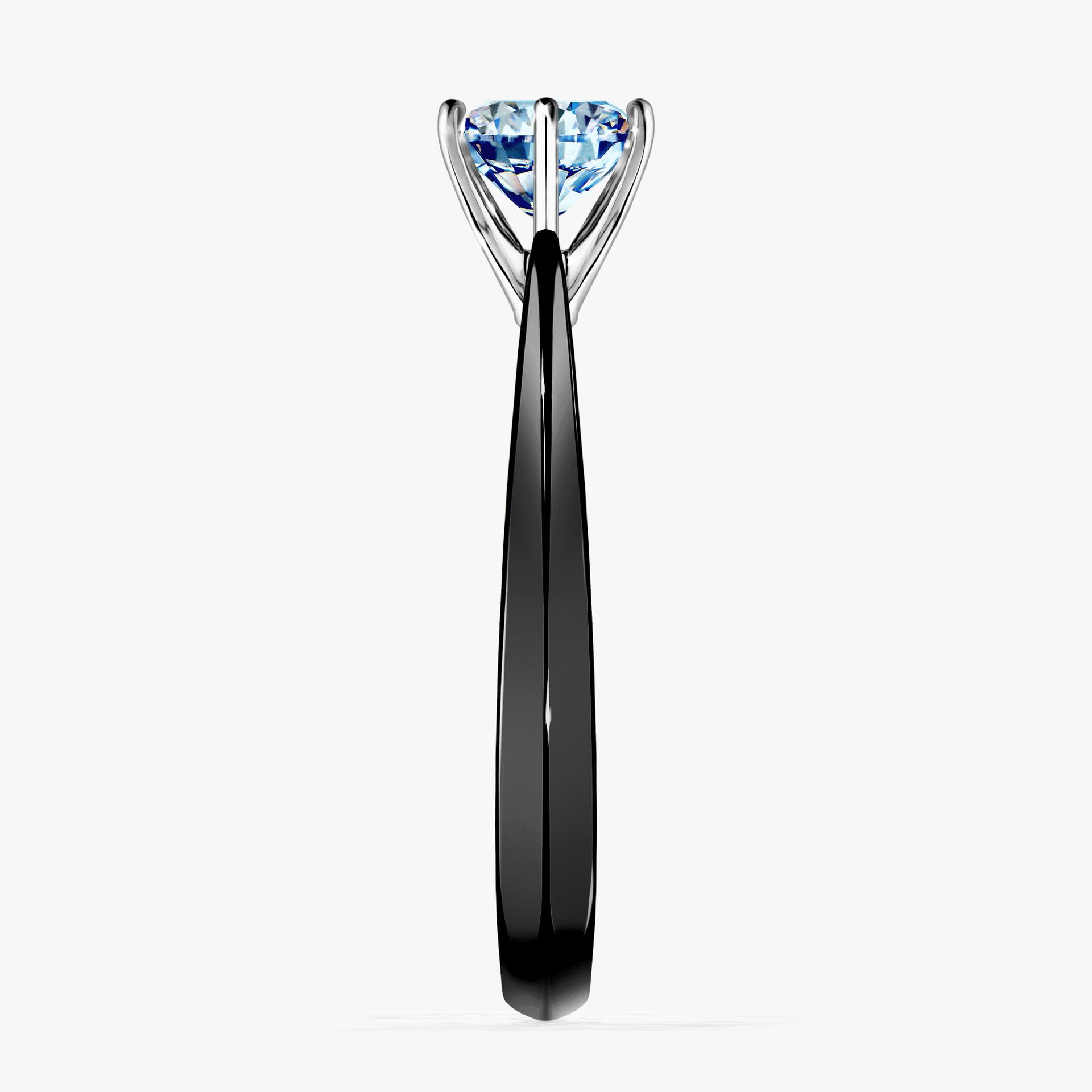Pierscionek zareczynowy z diamentem niebieski 080 CT z czarnego zlota my love 03