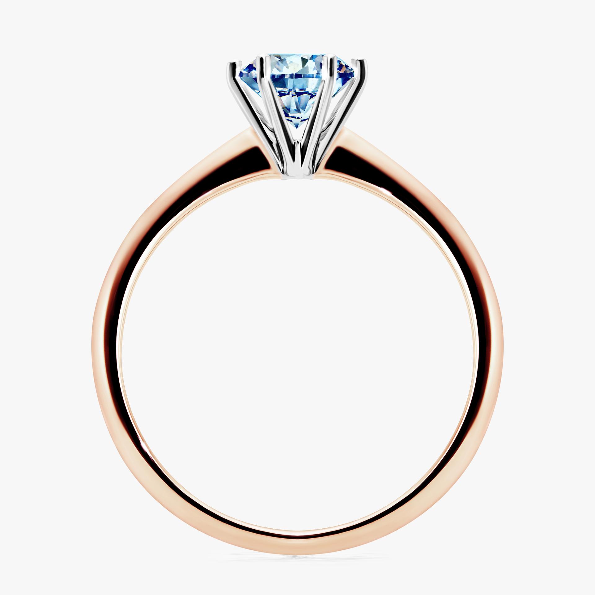 Pierscionek zareczynowy z diamentem niebieski 080 CT z rozowego zlota my love 02
