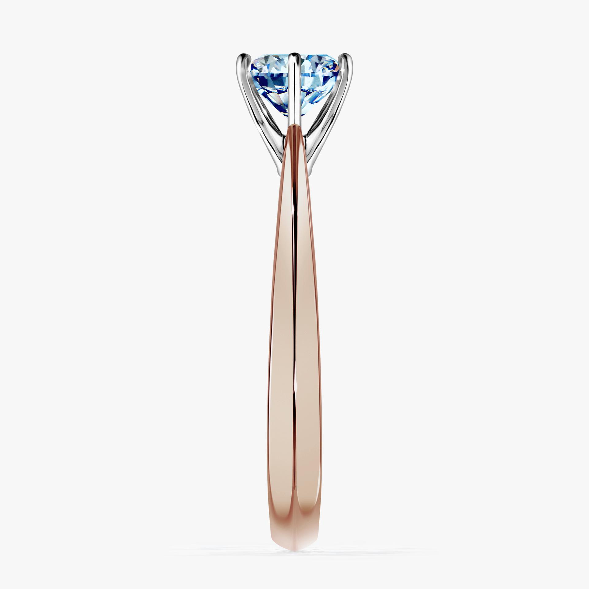 Pierscionek zareczynowy z diamentem niebieski 080 CT z rozowego zlota my love 03