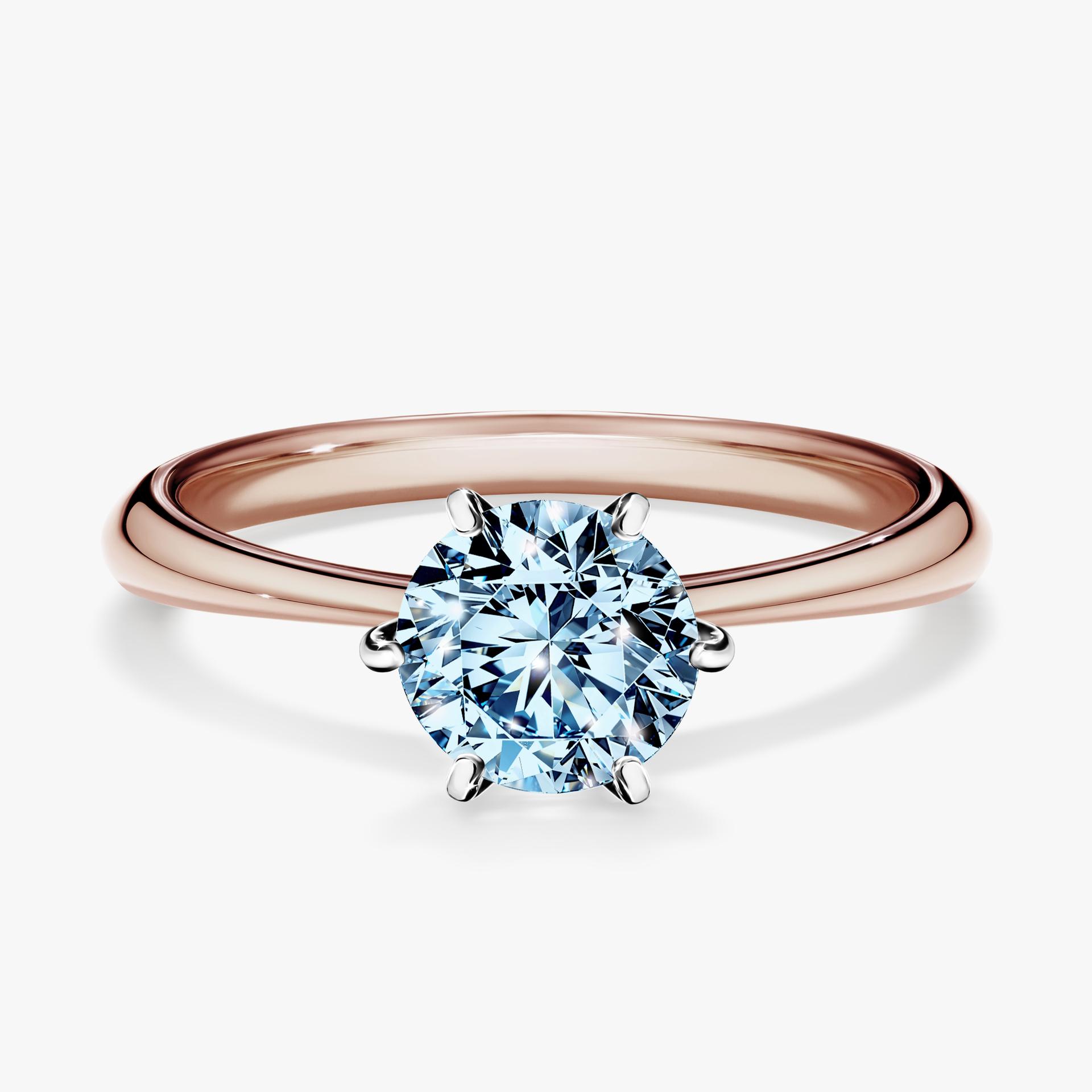 Pierscionek zareczynowy z diamentem niebieski 100 CT z rozowego zlota my love 01